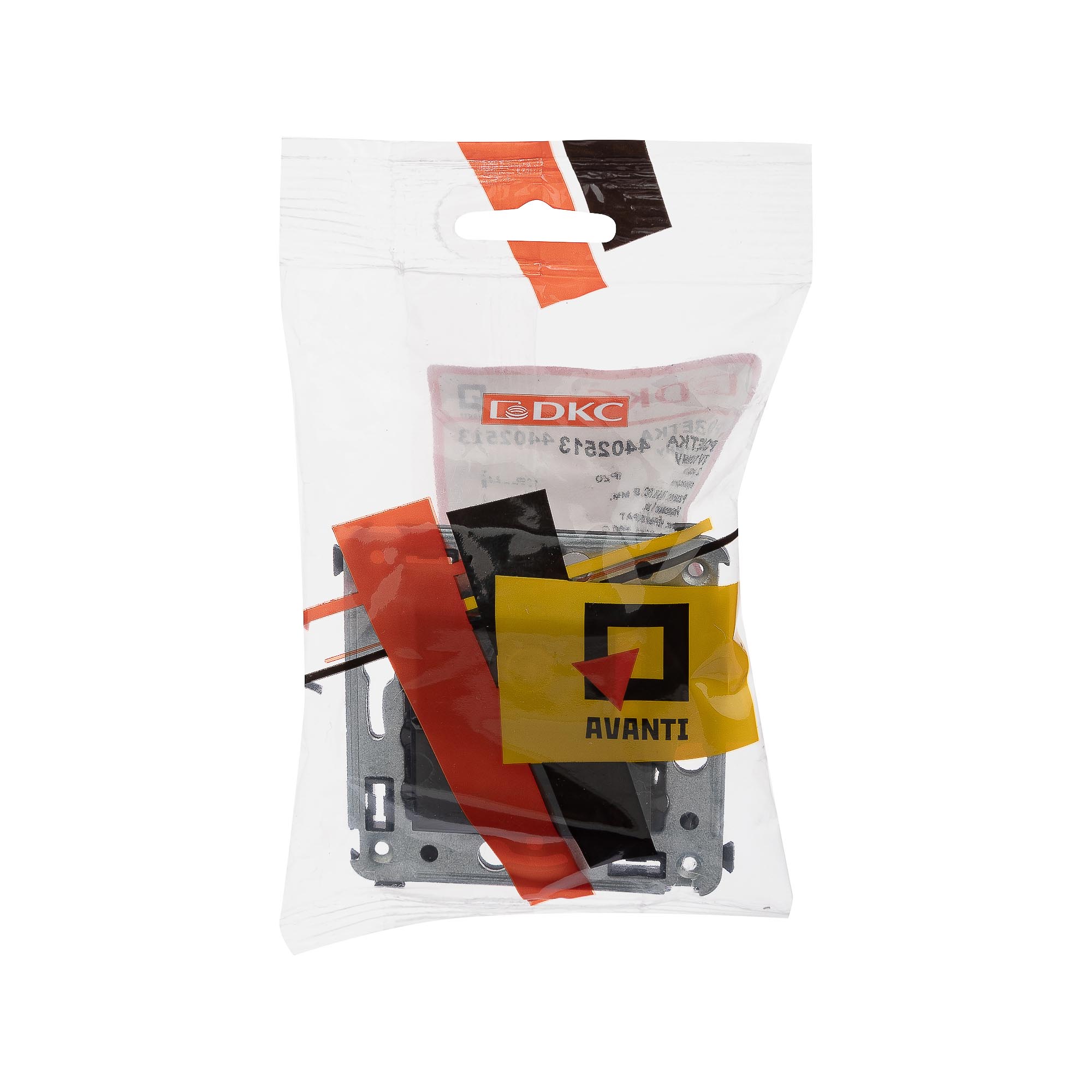 Розетка TV проходная в стену, "Avanti", "Черный квадрат"