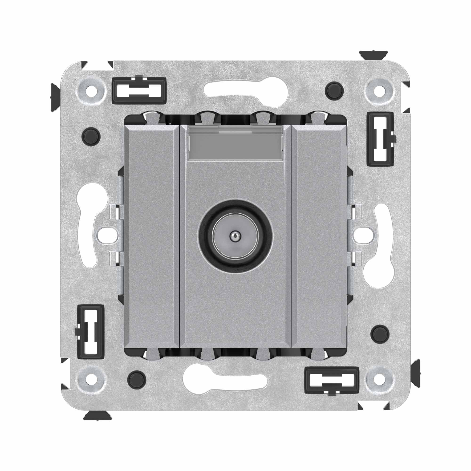 Розетка TV оконечная в стену, "Avanti", "Закаленная сталь"