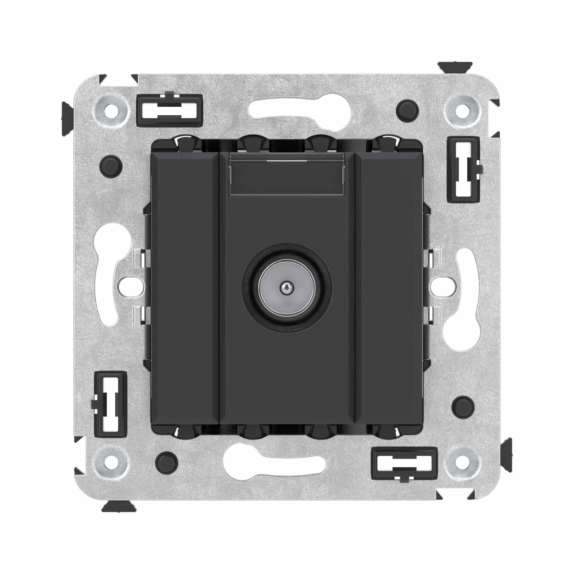 Розетка TV оконечная в стену, "Avanti", "Черный матовый"