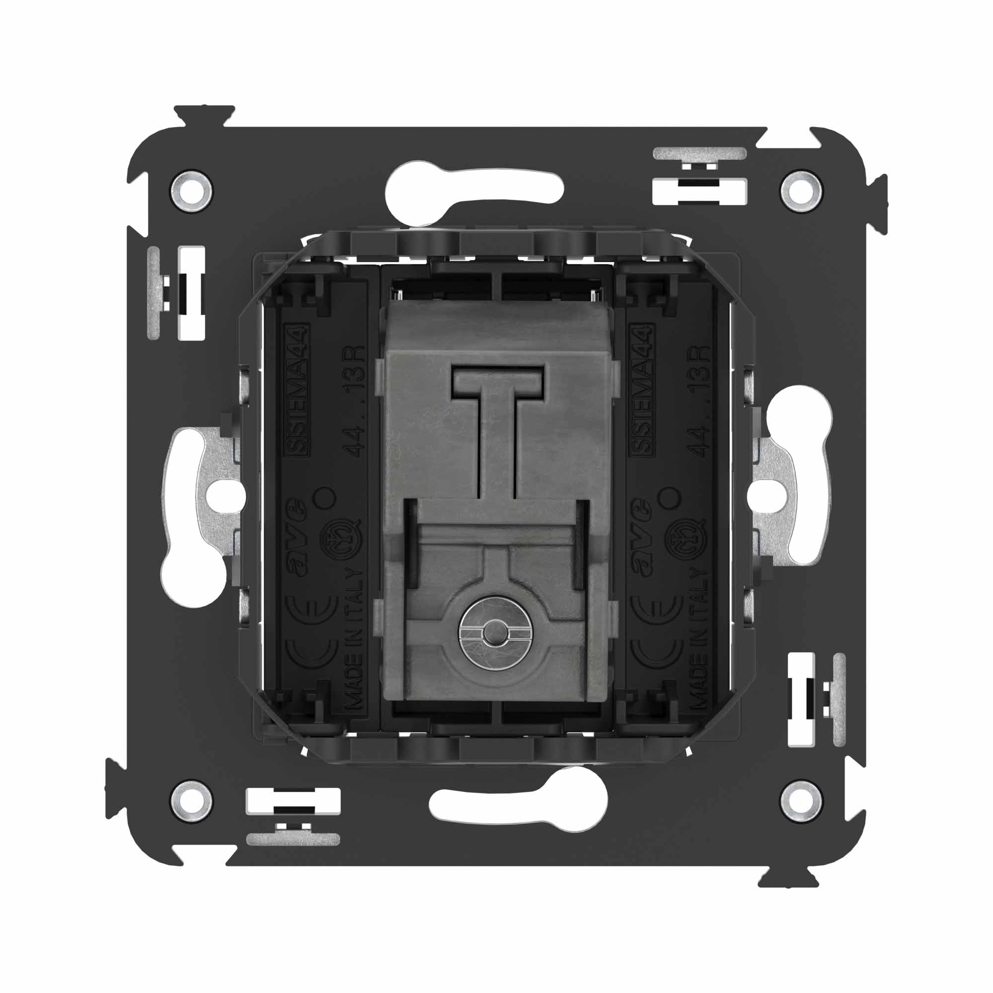 Розетка TV оконечная в стену, "Avanti", "Черный матовый"