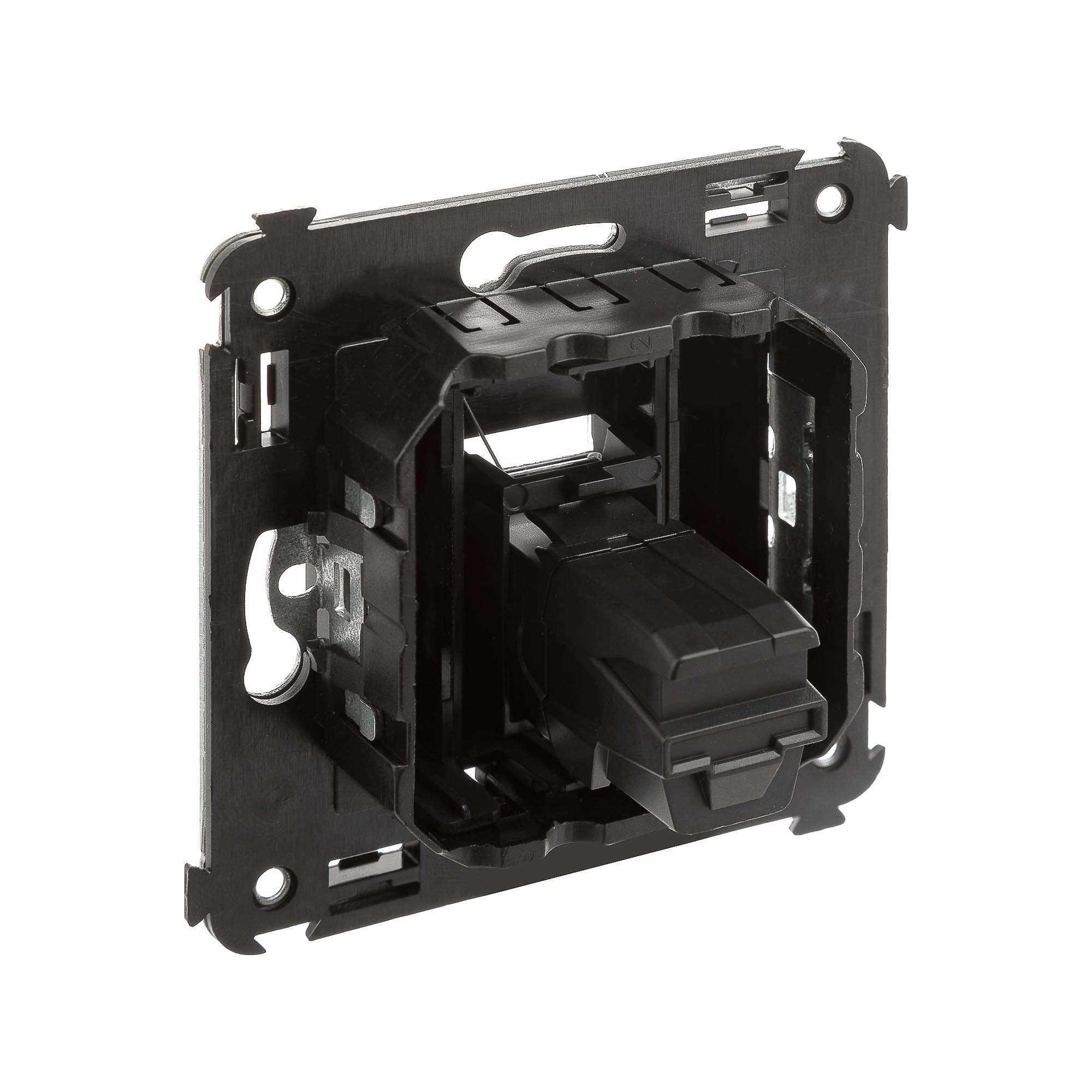 USB 3.0 розетка одинарная в стену, тип А-А, "Avanti", "Черный матовый"