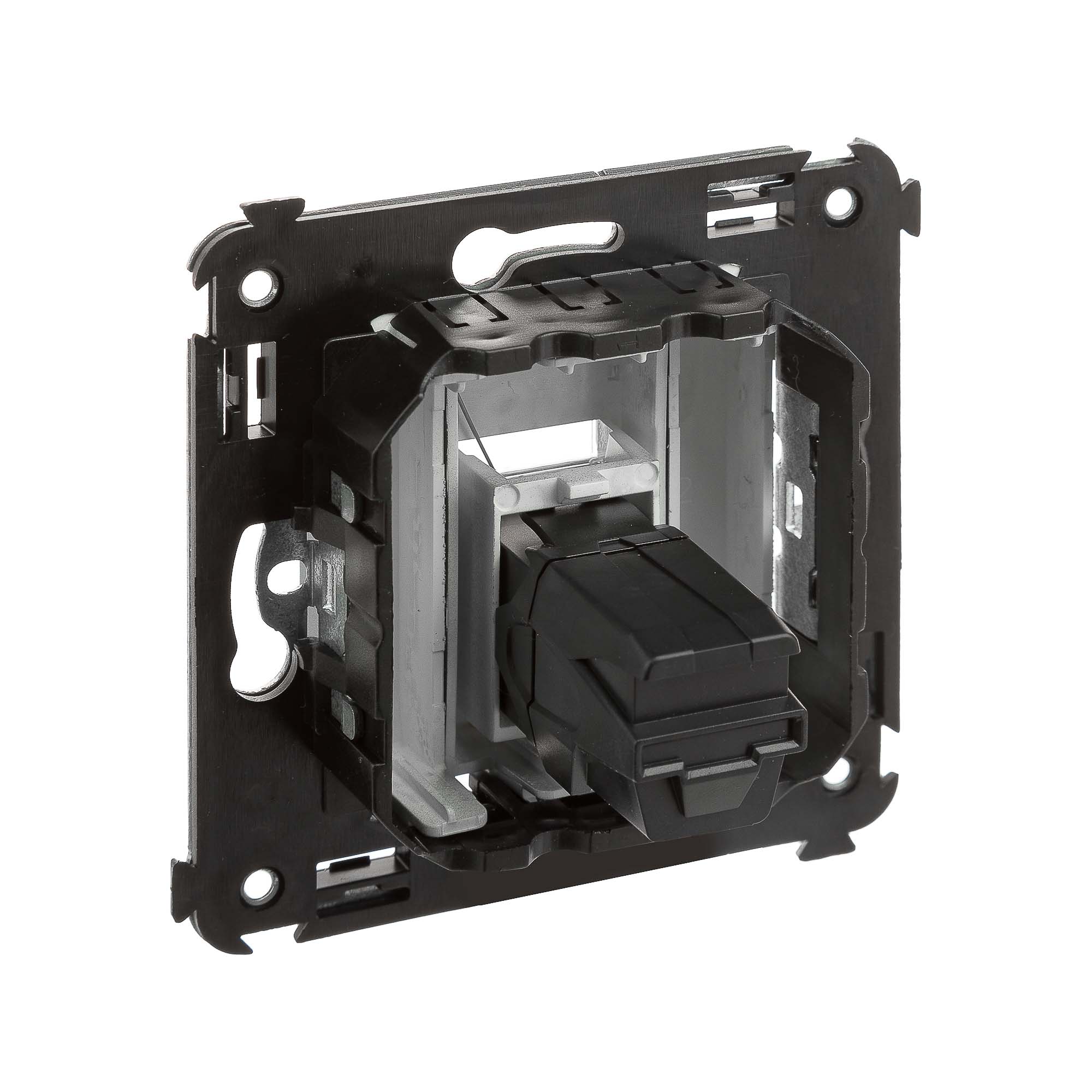 USB 3.0 розетка одинарная в стену, тип А-А, "Avanti", "Закаленная сталь"