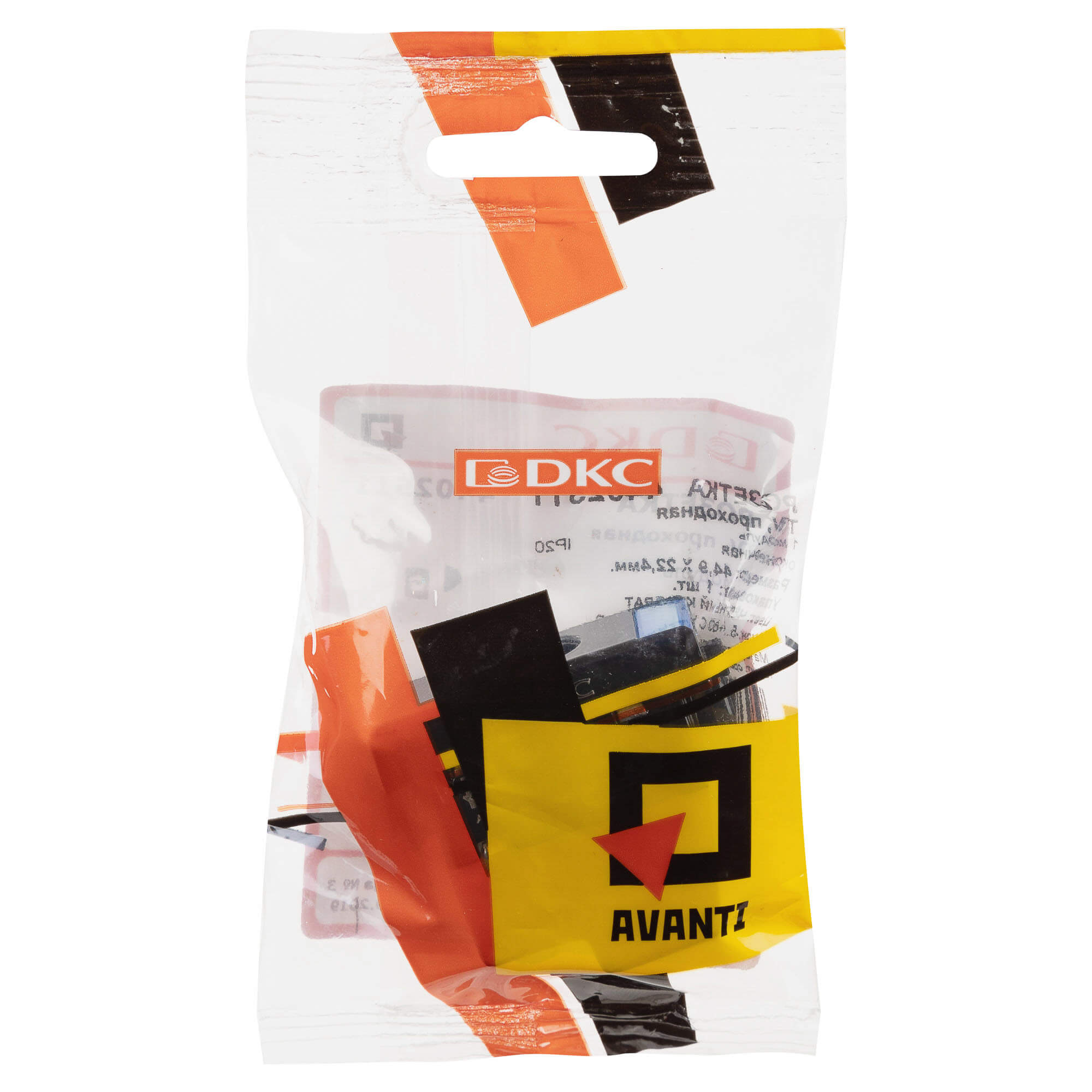 Розетка TV проходная модульная, "Avanti", "Черный квадрат", 1 модуль