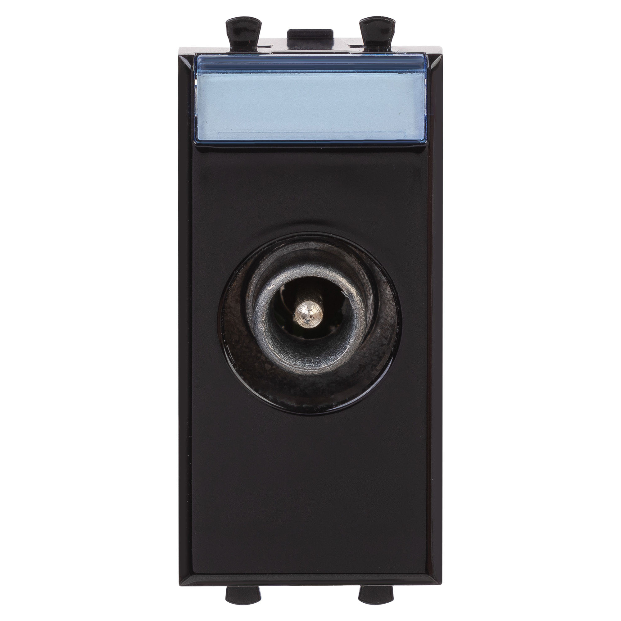 Розетка TV проходная модульная, "Avanti", "Черный квадрат", 1 модуль