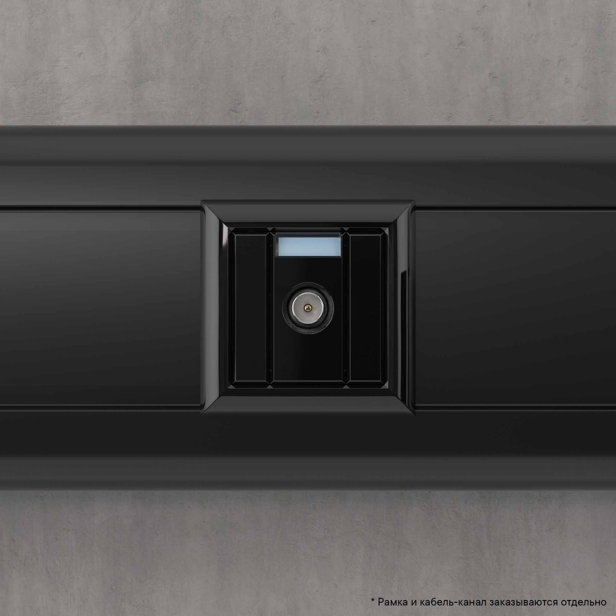 Розетка TV проходная модульная, "Avanti", "Черный квадрат", 1 модуль