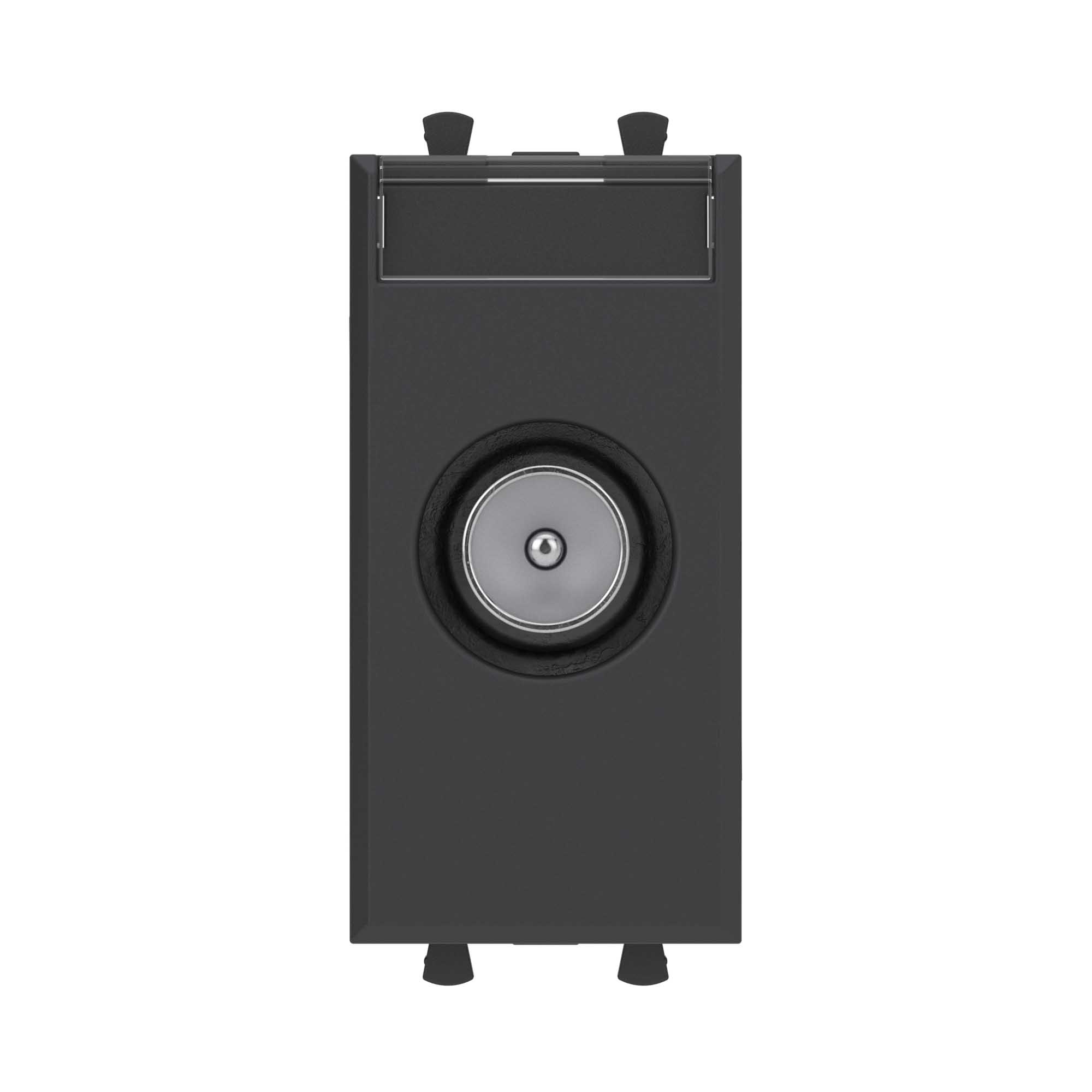 Розетка TV оконечная модульная, "Avanti", "Черный матовый", 1 модуль