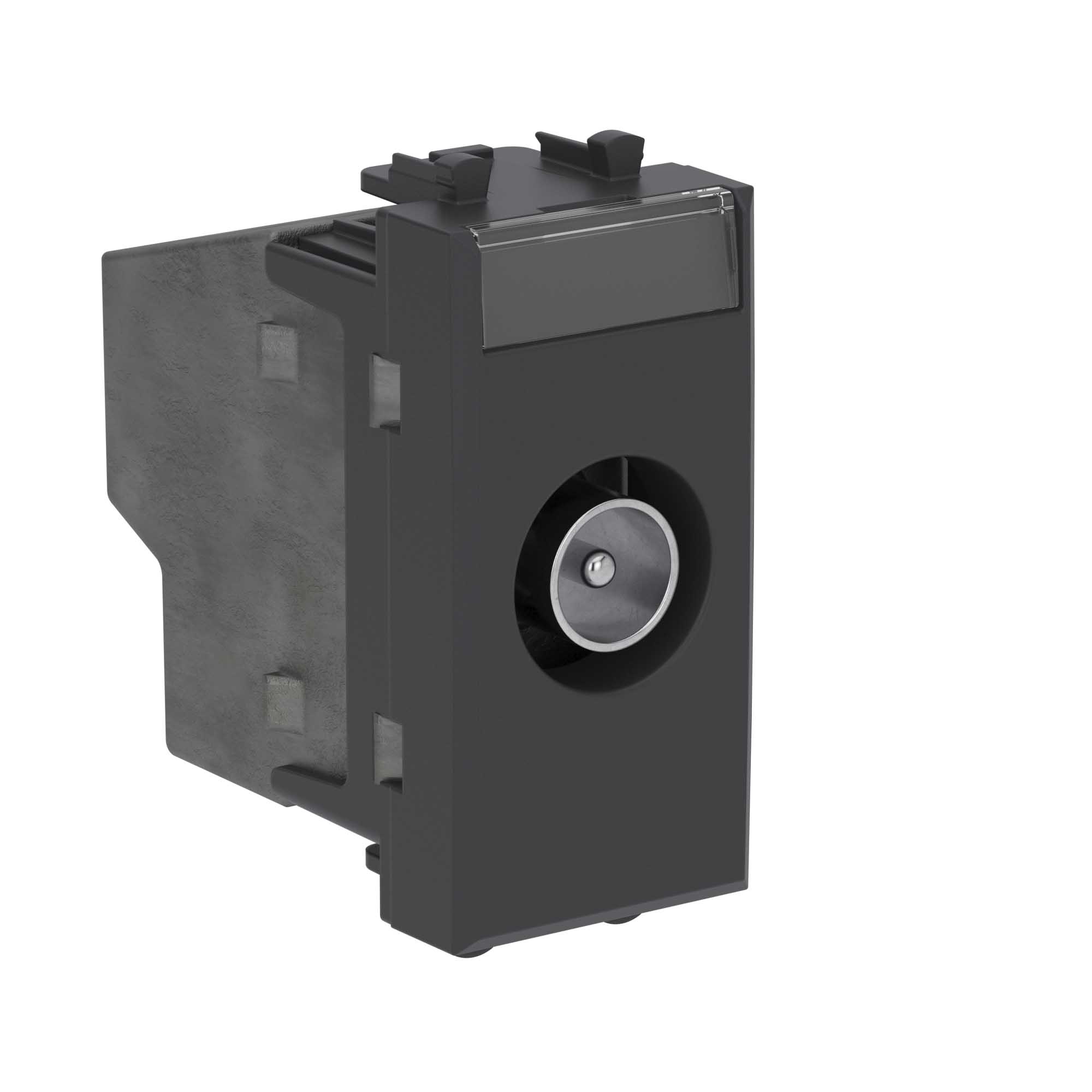 Розетка TV оконечная модульная, "Avanti", "Черный матовый", 1 модуль