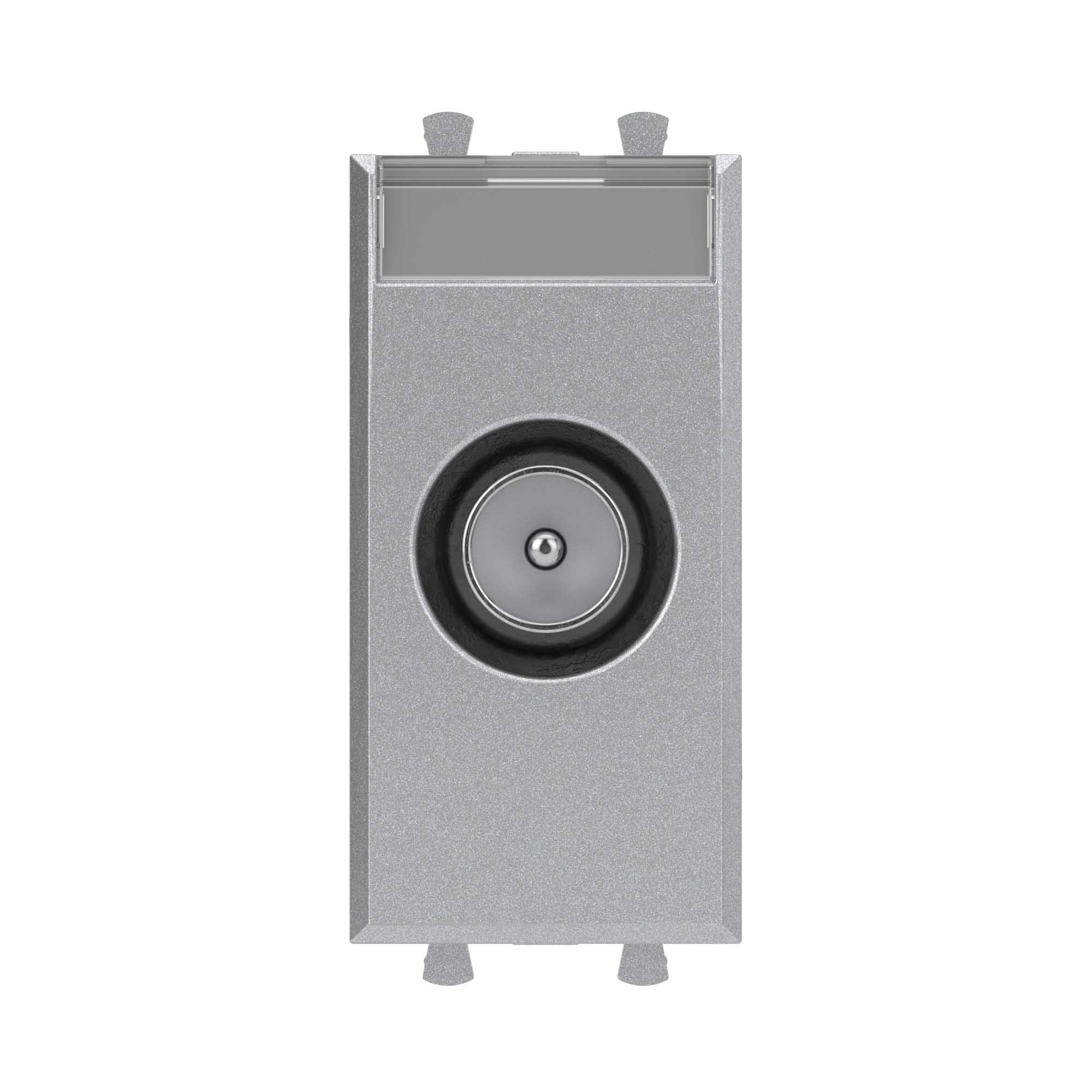 Розетка TV оконечная модульная,  "Avanti", "Закаленная сталь", 1 модуль