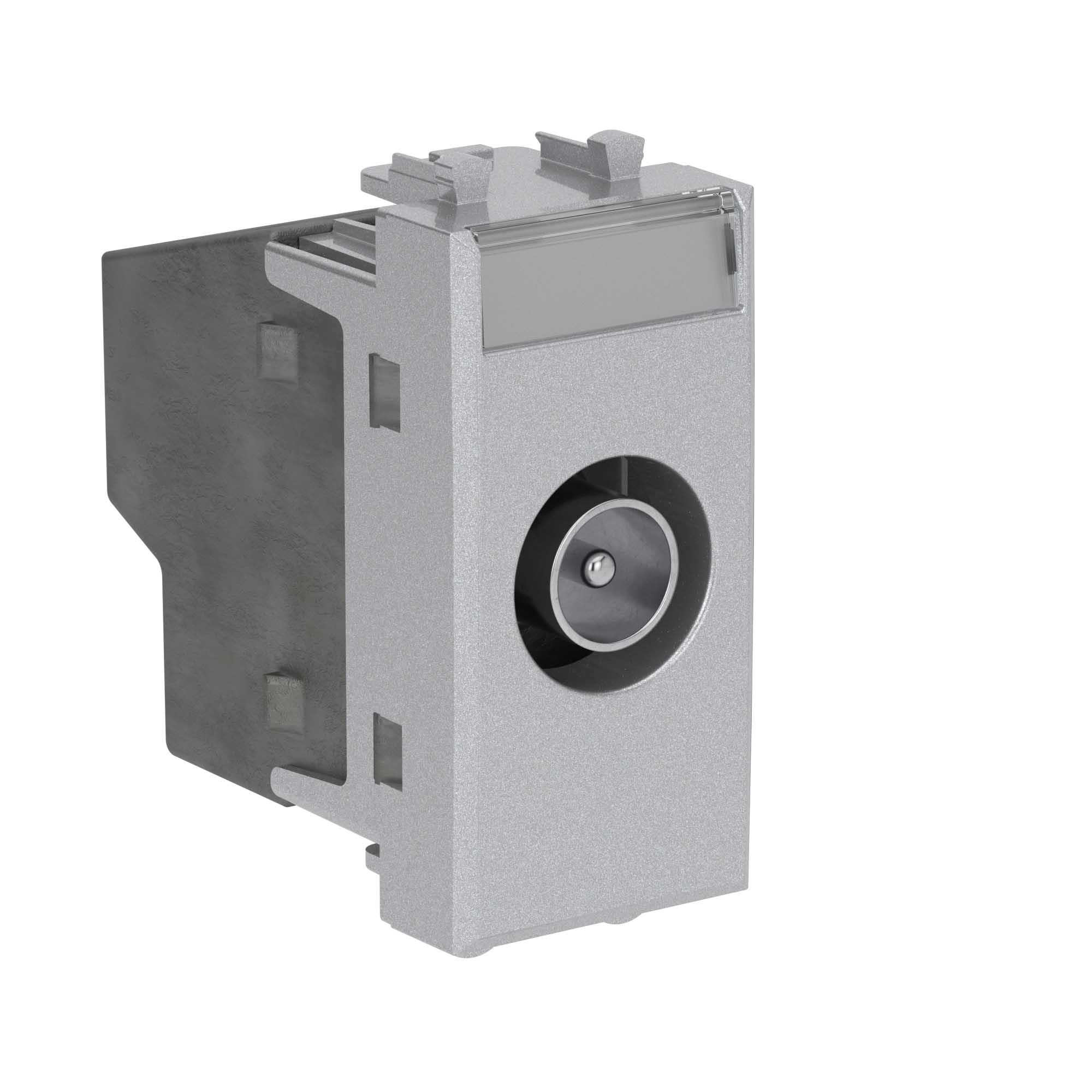 Розетка TV оконечная модульная,  "Avanti", "Закаленная сталь", 1 модуль