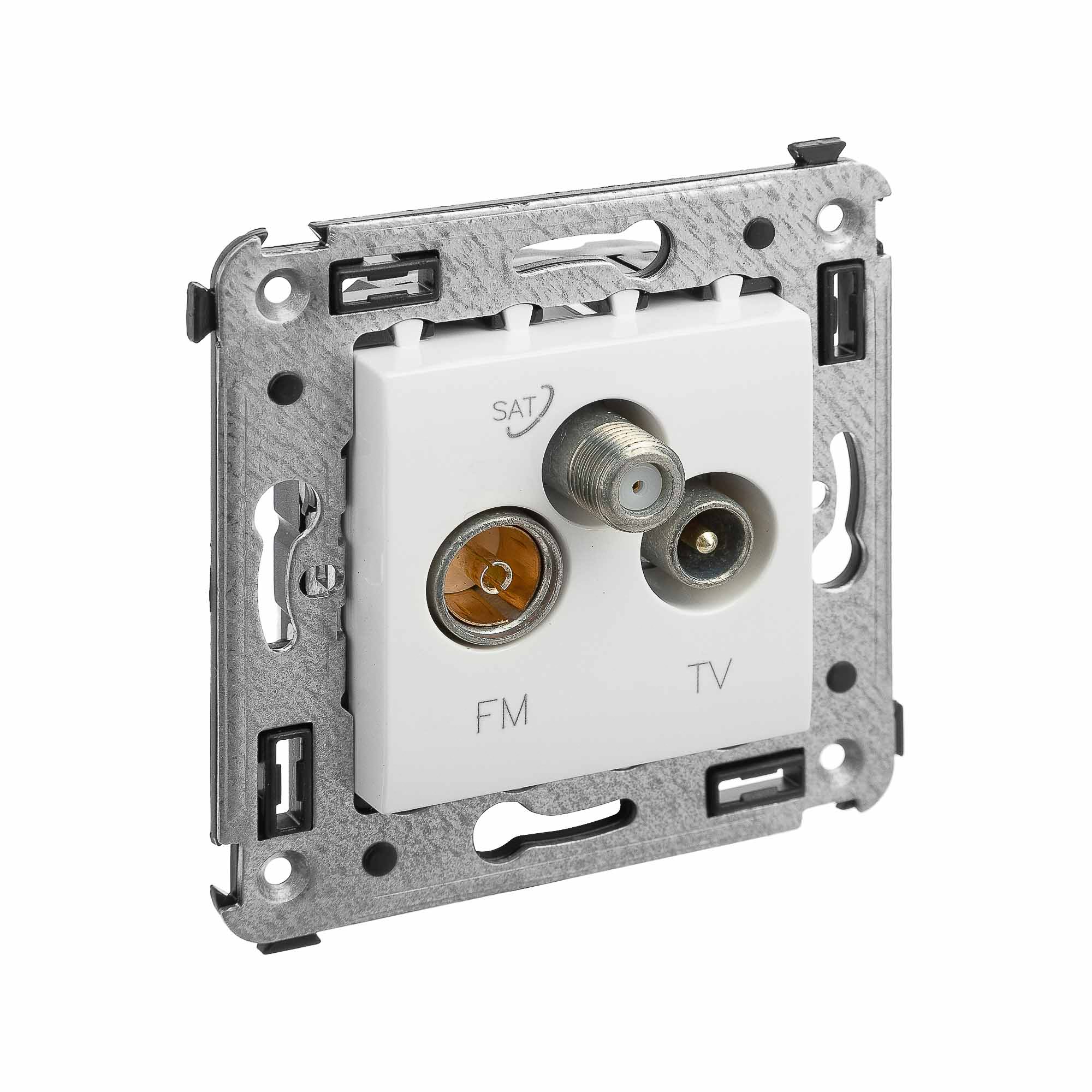 Розетка TV-FM-SAT в стену, "Avanti", "Белое облако"