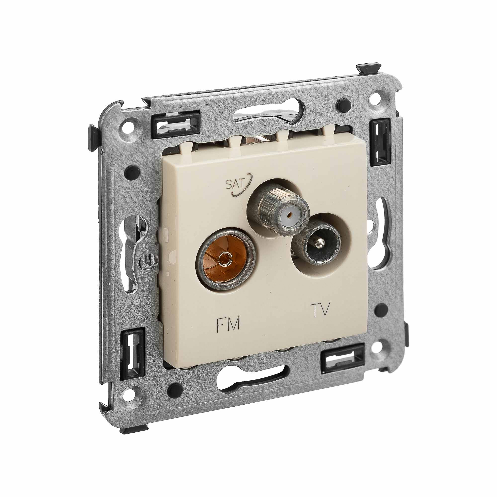 Розетка TV-FM-SAT в стену, "Avanti", "Ванильная дымка"