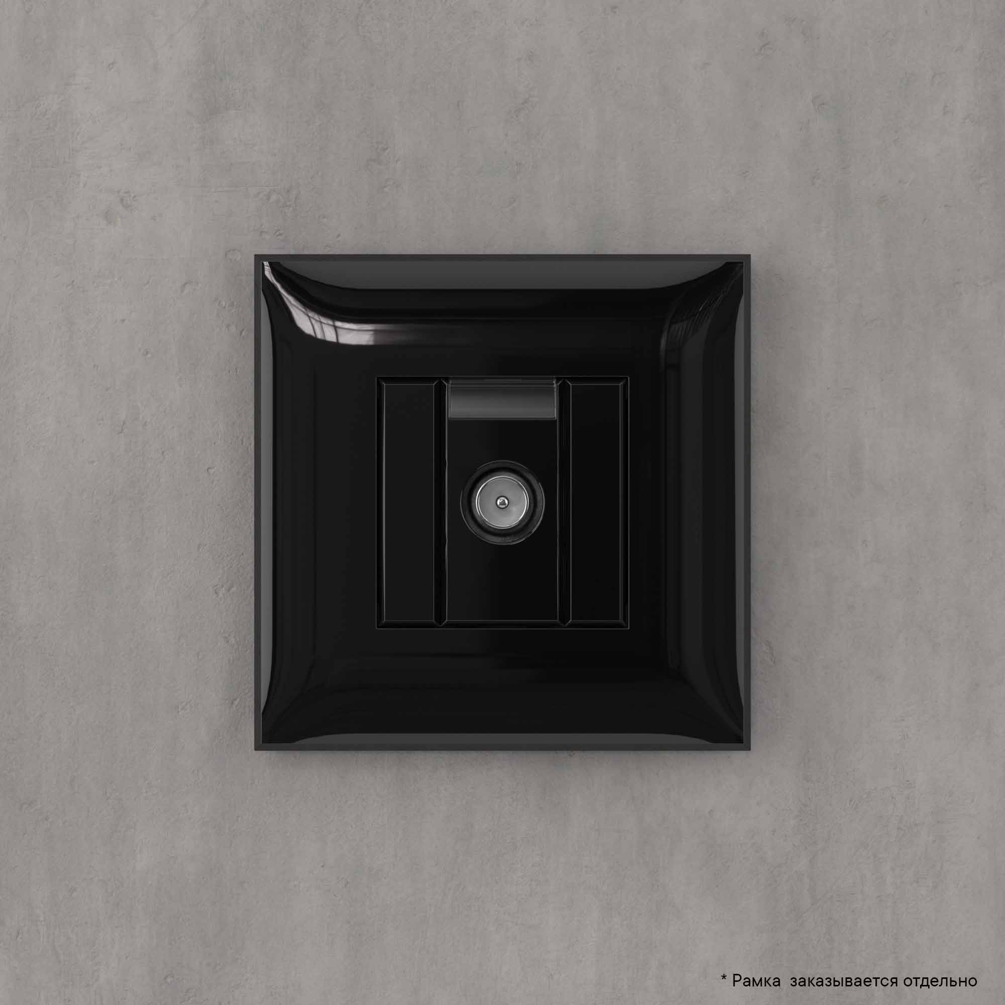 Розетка TV оконечная в стену, "Avanti", "Черный квадрат"