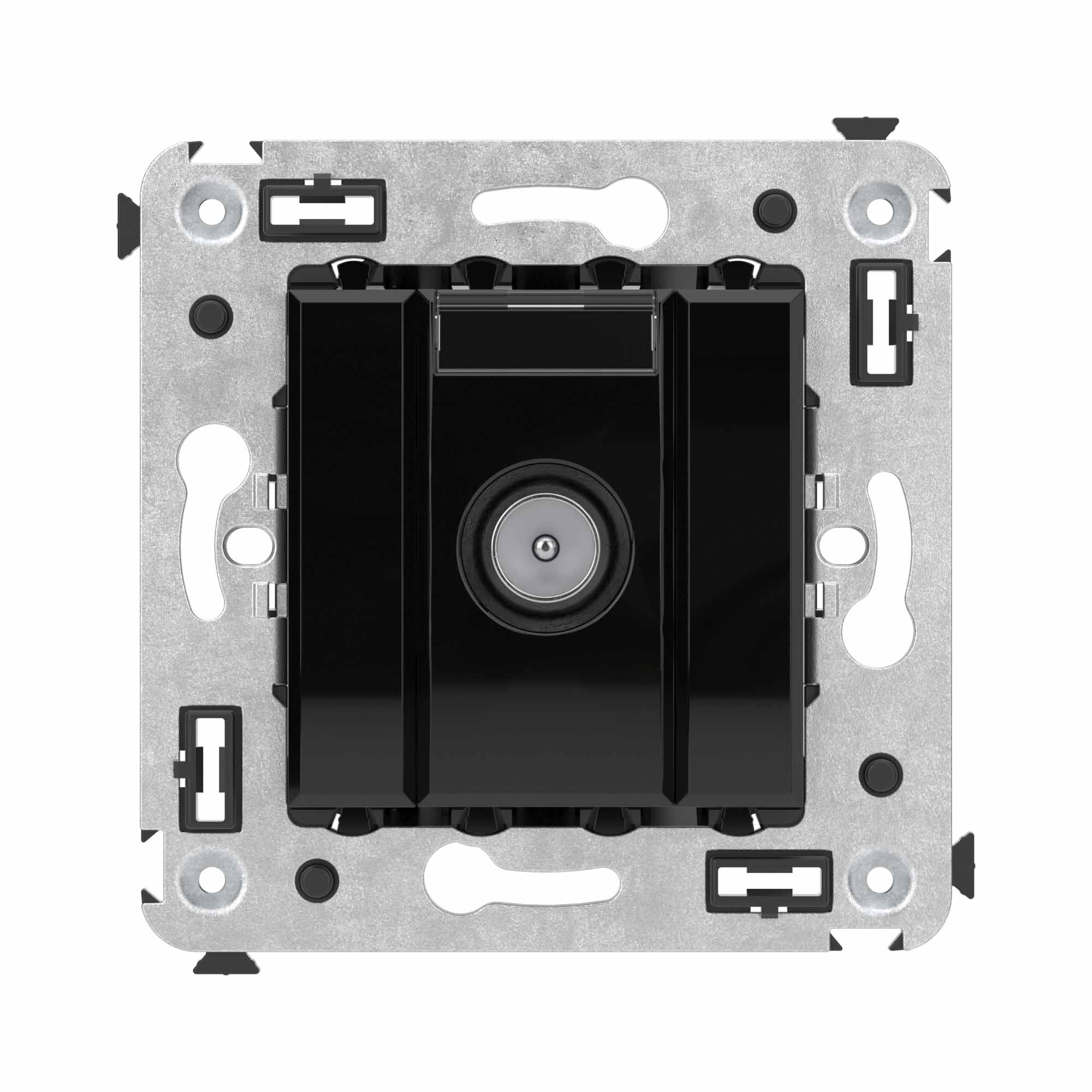 Розетка TV оконечная в стену, "Avanti", "Черный квадрат"