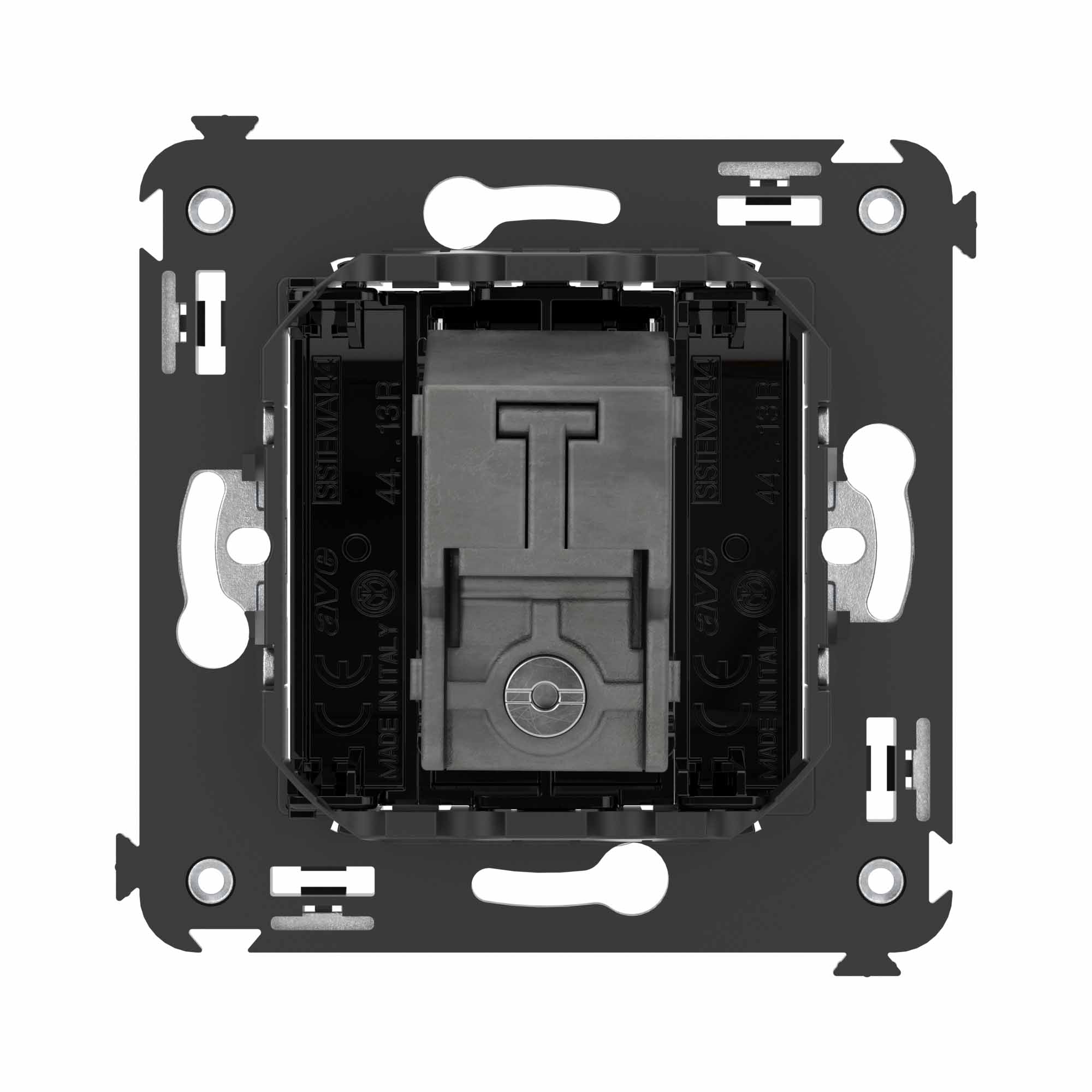 Розетка TV оконечная в стену, "Avanti", "Черный квадрат"