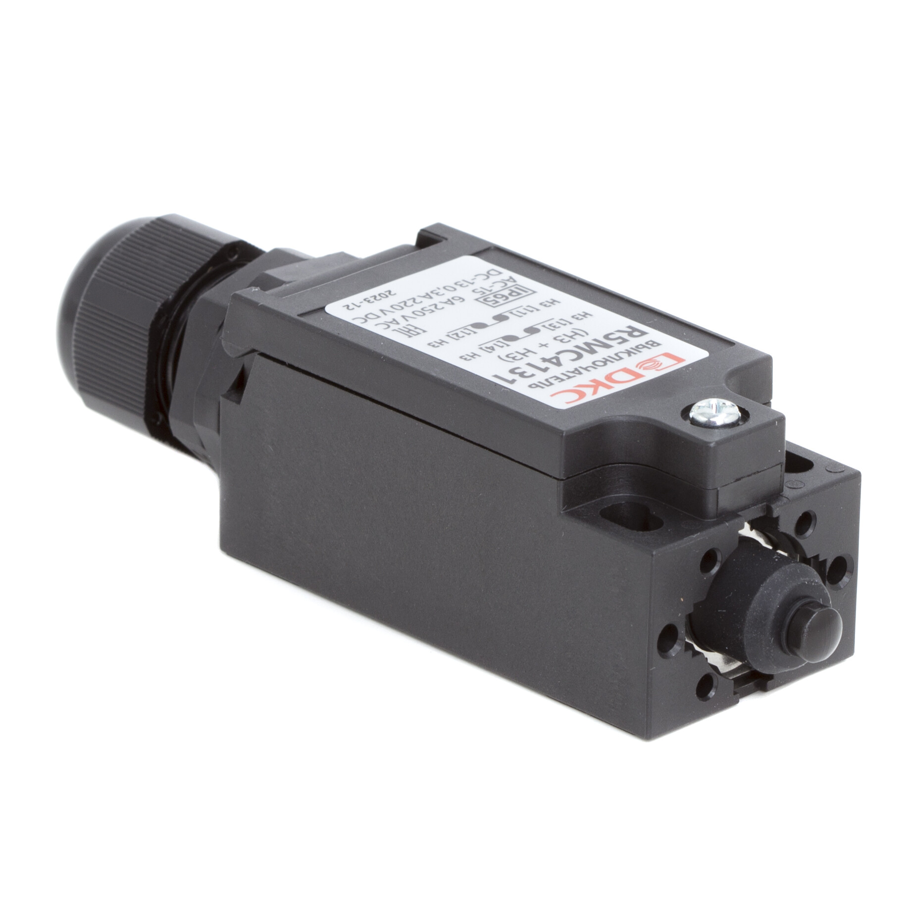 Концевой выключатель с двумя нормально закрытыми контактами (NC+NC). Исполнение с кнопкой. RAM block