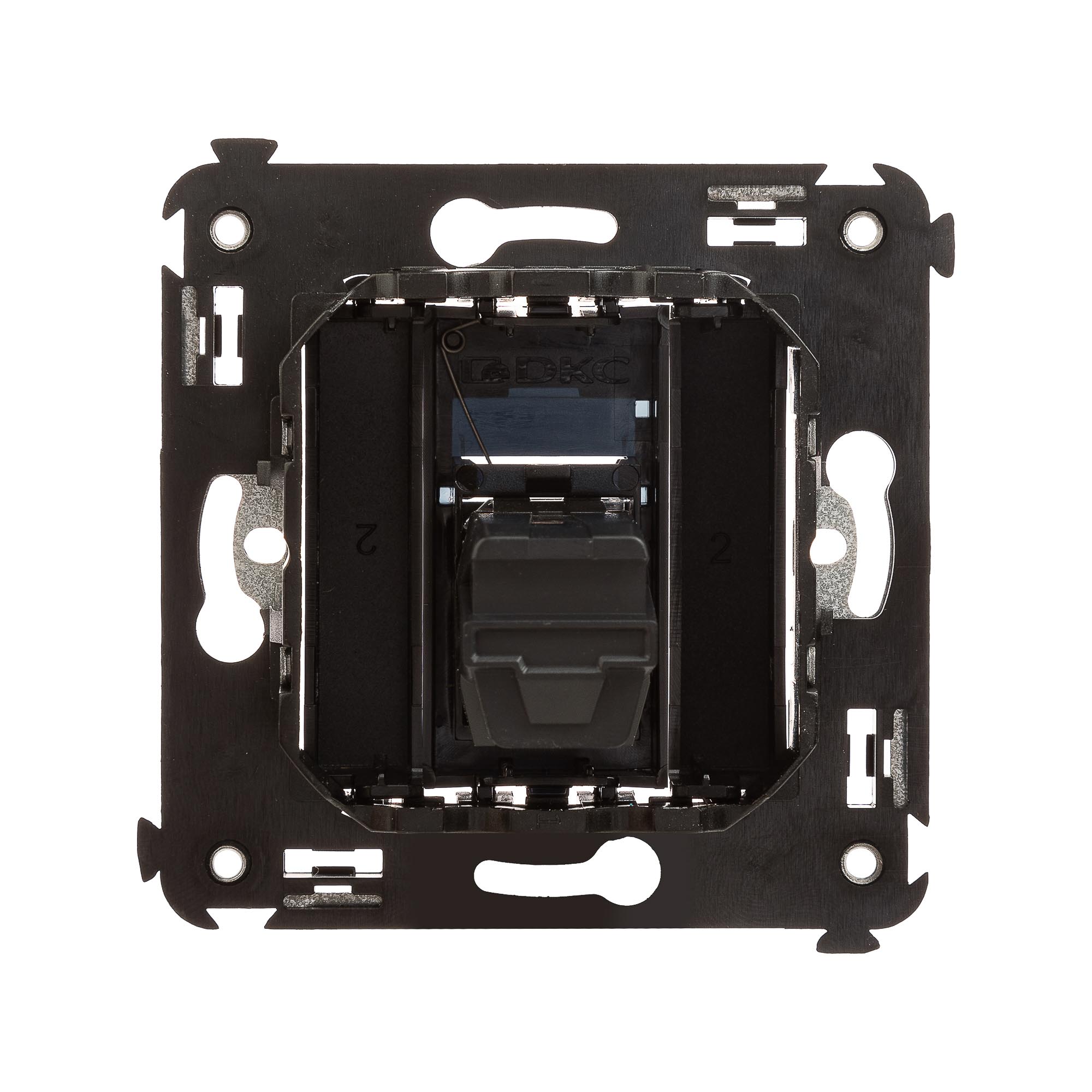 USB 3.0 розетка одинарная в стену, тип А-А, "Avanti", "Черный квадрат"