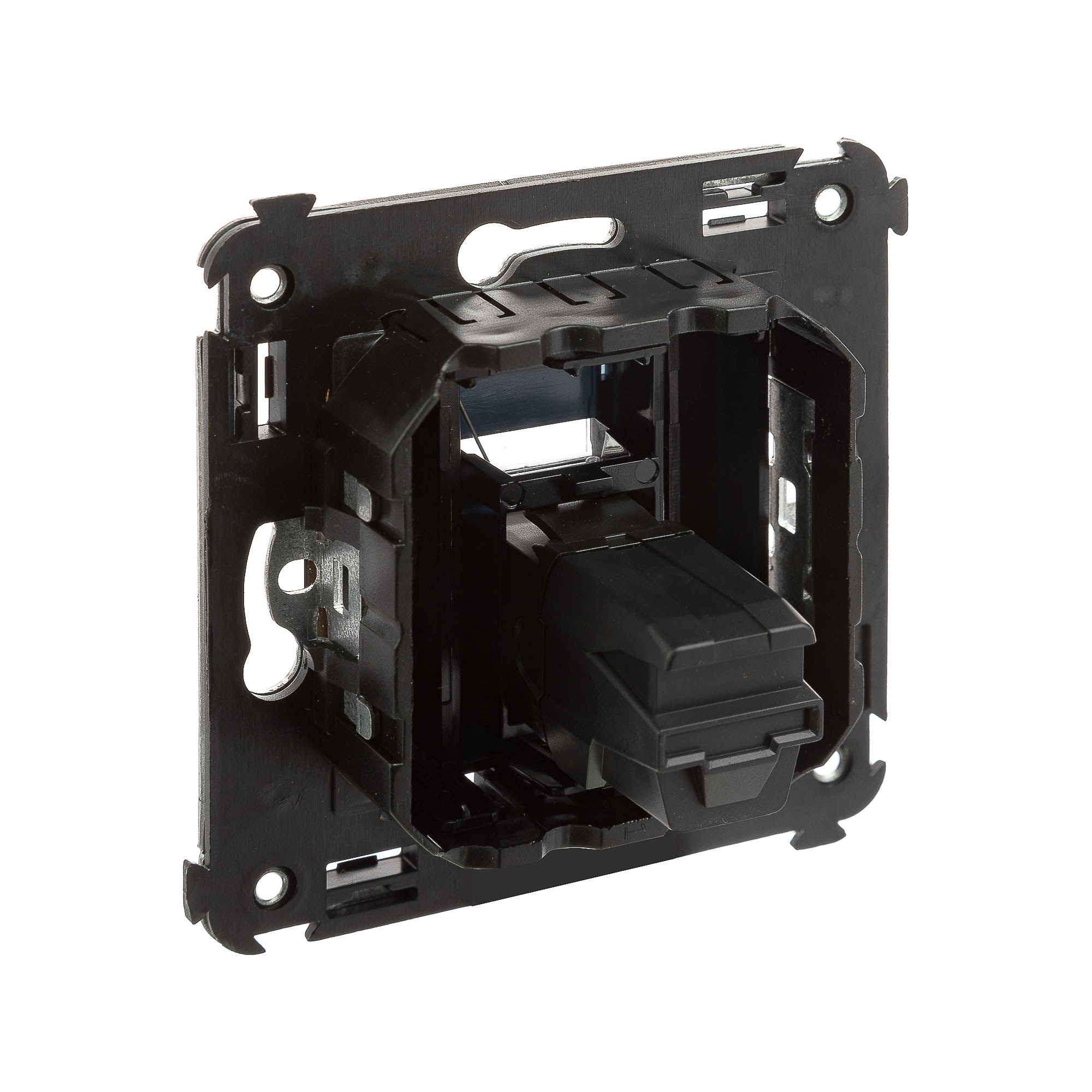 USB 3.0 розетка одинарная в стену, тип А-А, "Avanti", "Черный квадрат"