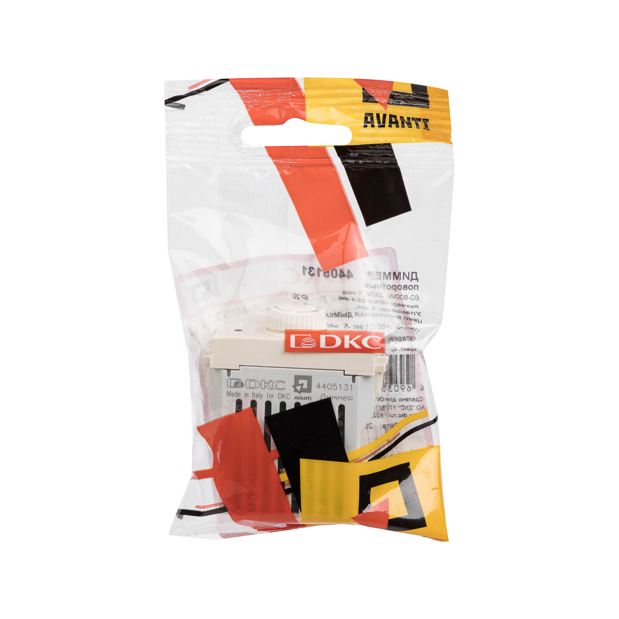 Диммер поворотный модульный, "Avanti", "Ванильная дымка", 1 модуль