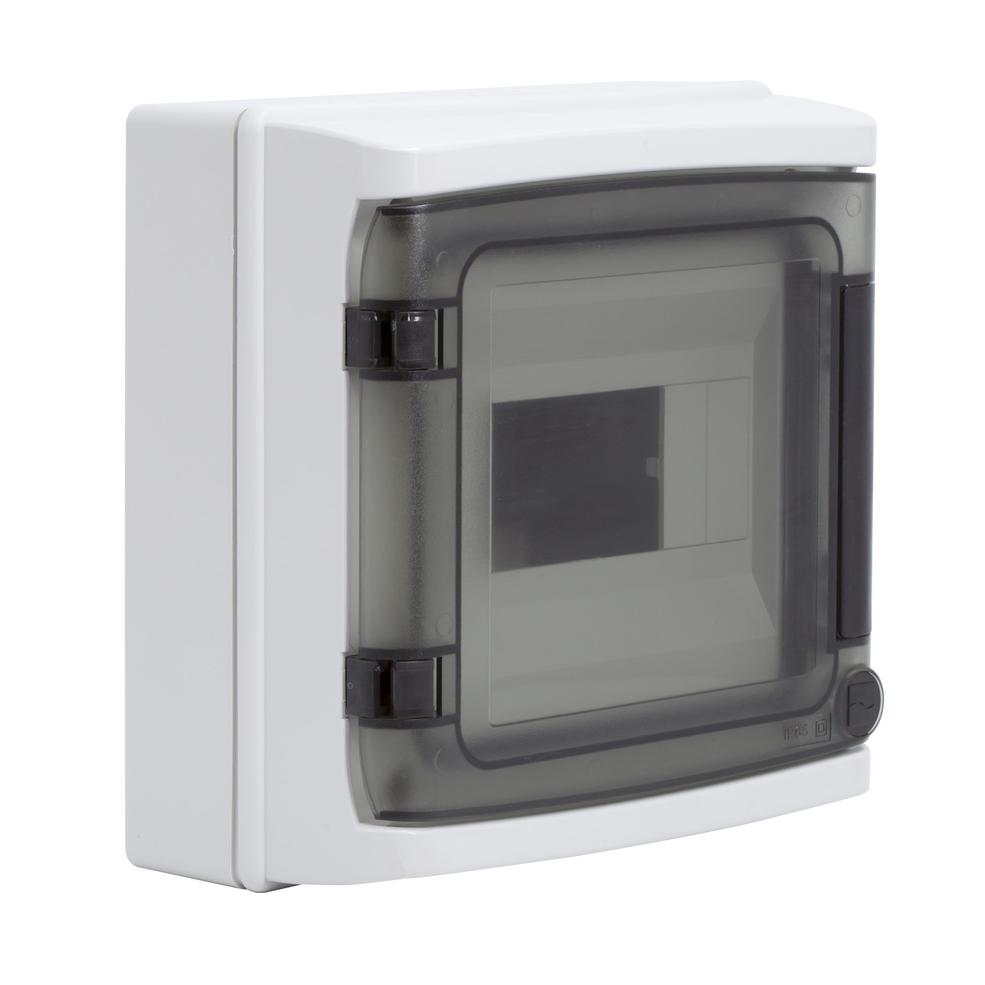 Щиток настенный с дверцей 8 мод.,IP65, серый, с клеммным блоком 63А