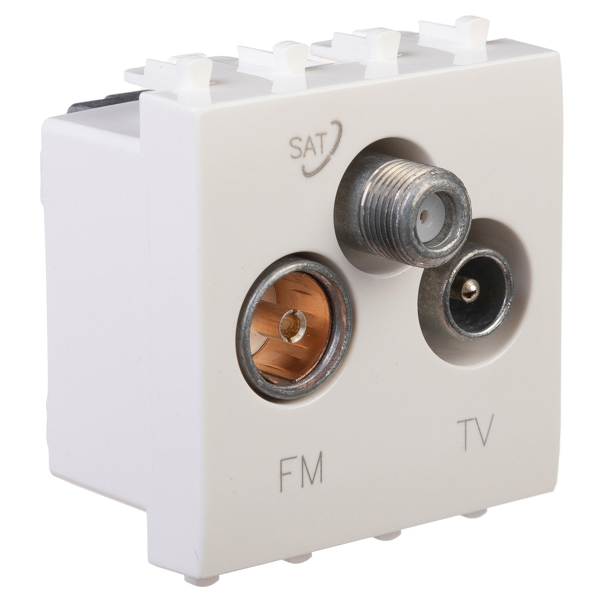 Розетка TV-FM-SAT модульная, "Avanti", "Белое облако", 2 модуля