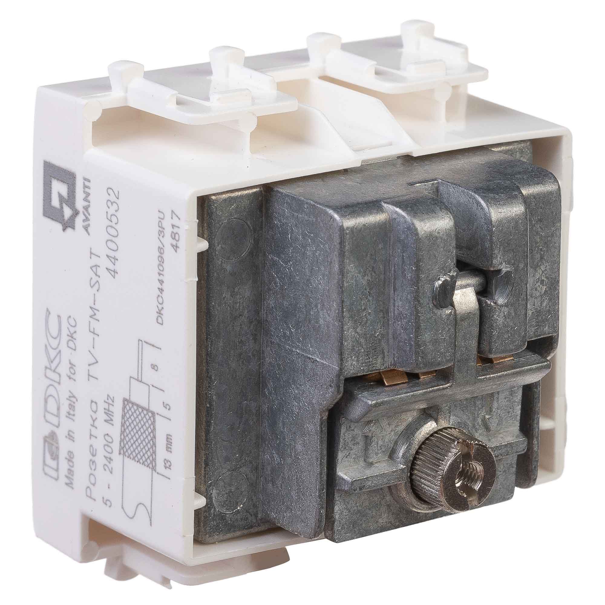 Розетка TV-FM-SAT модульная, "Avanti", "Белое облако", 2 модуля