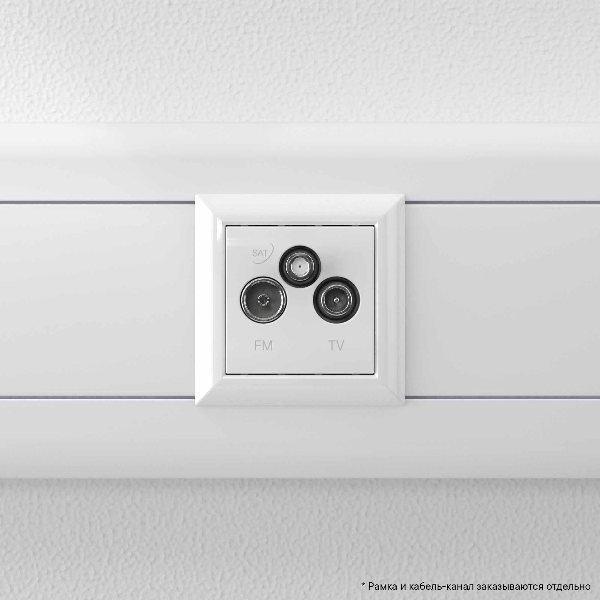 Розетка TV-FM-SAT модульная, "Avanti", "Белое облако", 2 модуля