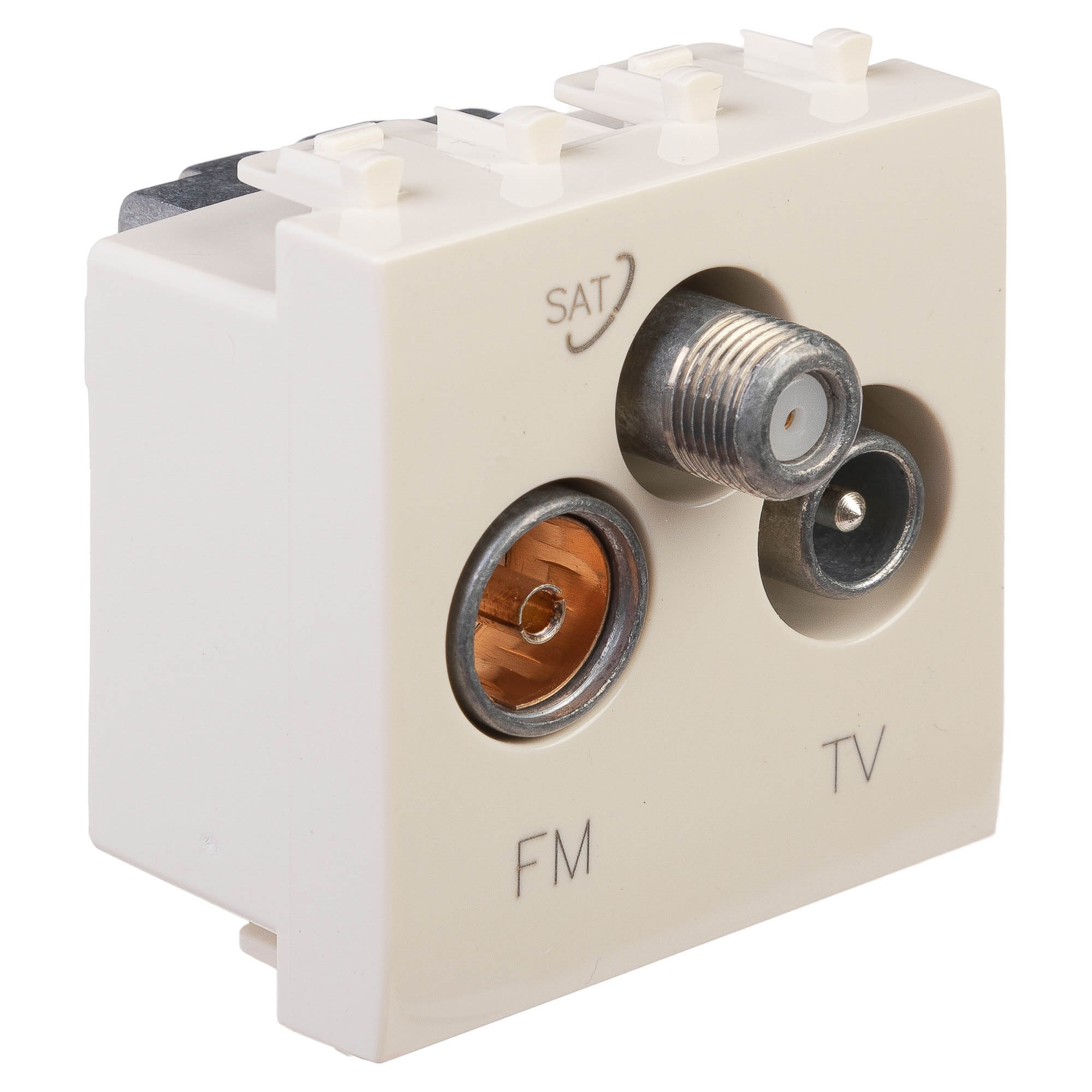 Розетка TV-FM-SAT модульная, "Avanti", "Ванильная дымка", 2 модуля