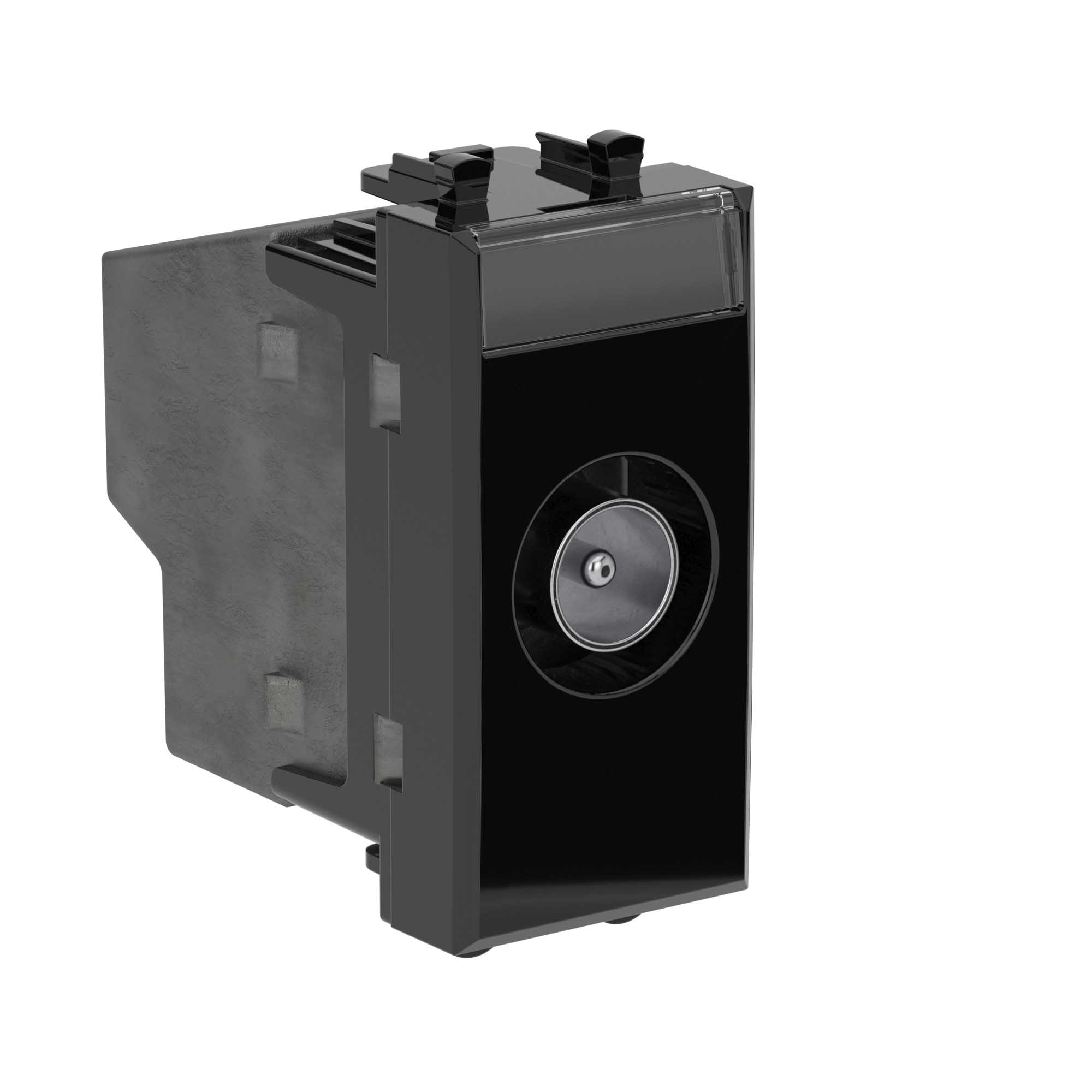 Розетка TV оконечная модульная, "Avanti", "Черный квадрат", 1 модуль