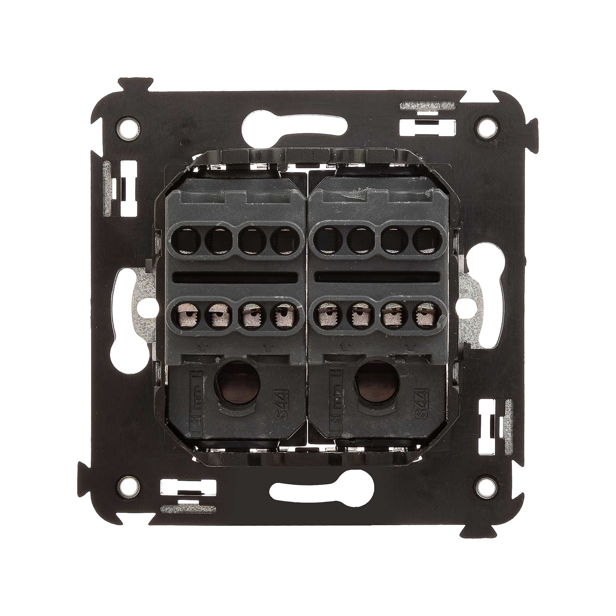 Инвертор двухклавишный в стену, "Avanti", "Черный матовый"