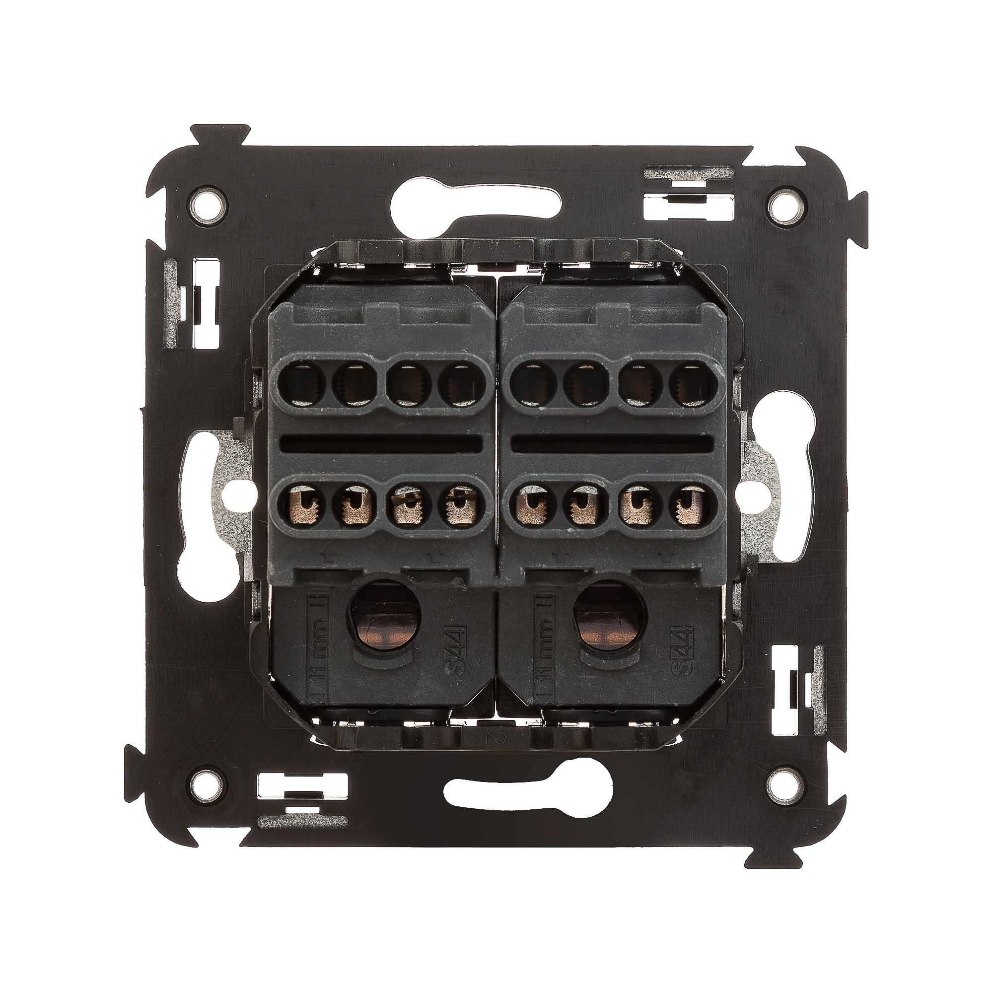 Инвертор двухклавишный в стену, "Avanti", "Закаленная сталь"