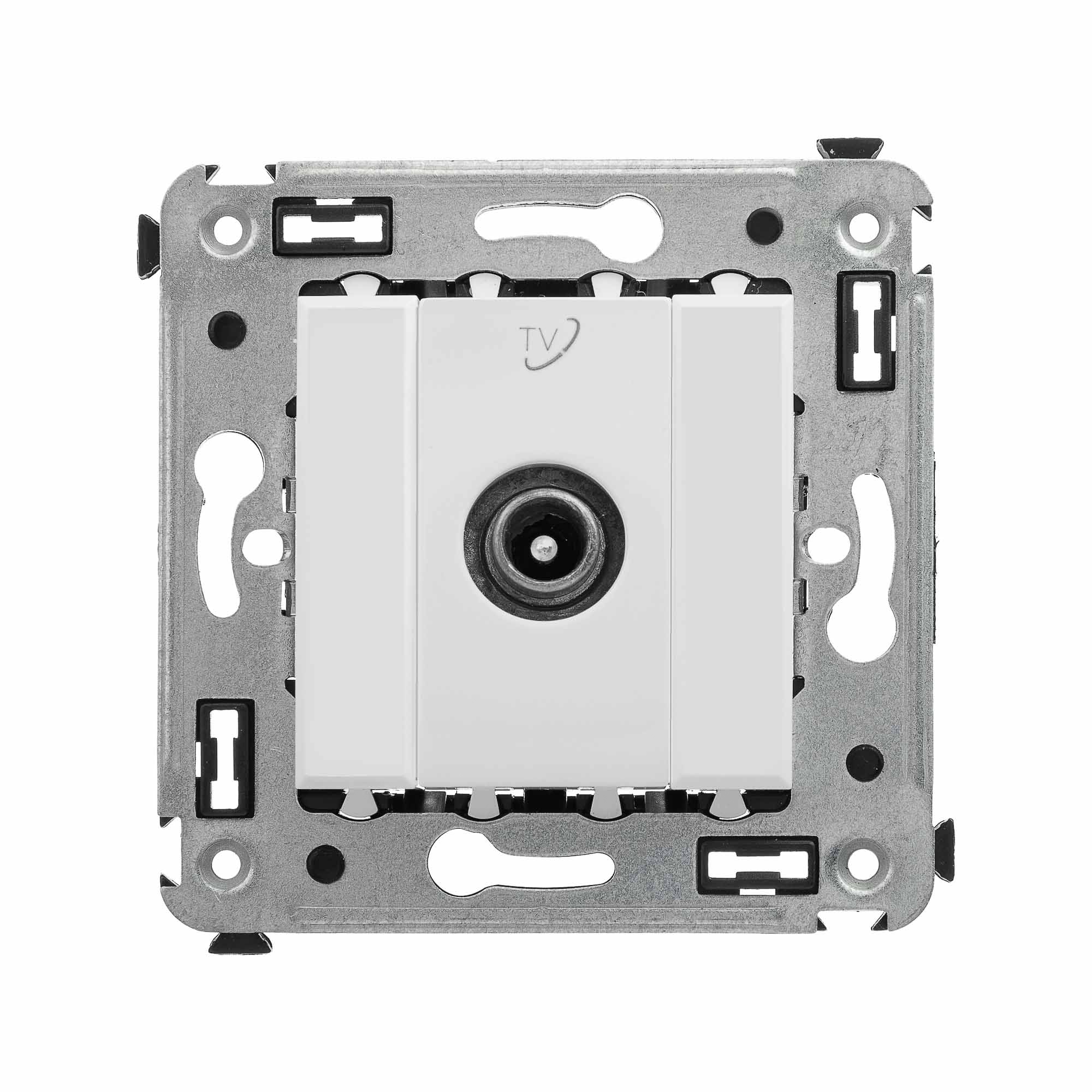 Розетка TV проходная в стену, "Avanti", "Белое облако"