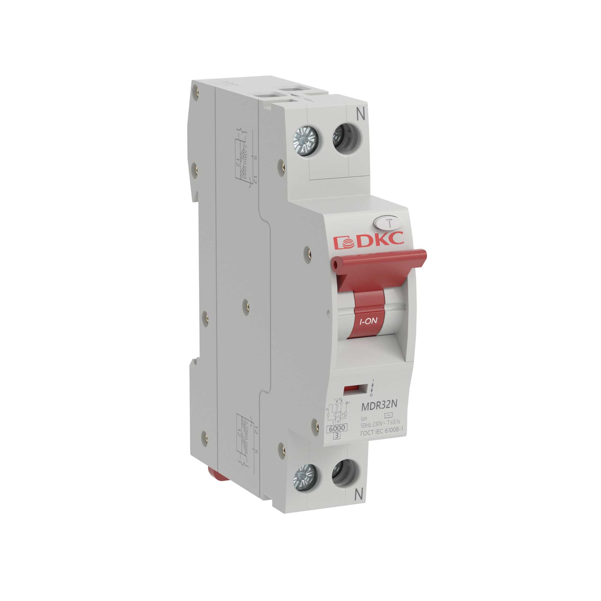 Компактный автоматический выключатель дифференциального тока YON max типа MDR, 1P+N, 30mA, 6A, хар-ка C, 6kA, тип А
