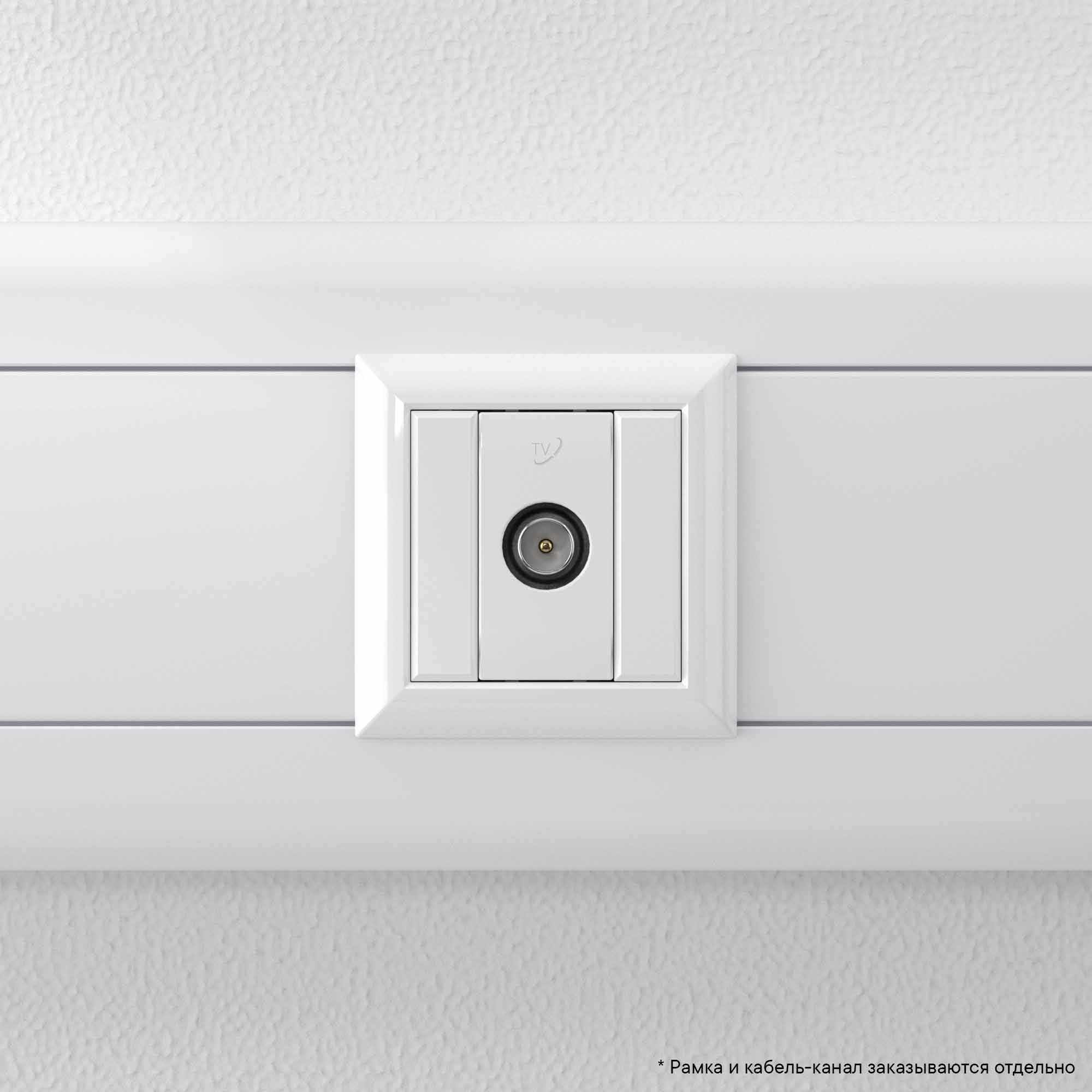 Розетка TV проходная модульная, "Avanti", "Белое облако", 1 модуль