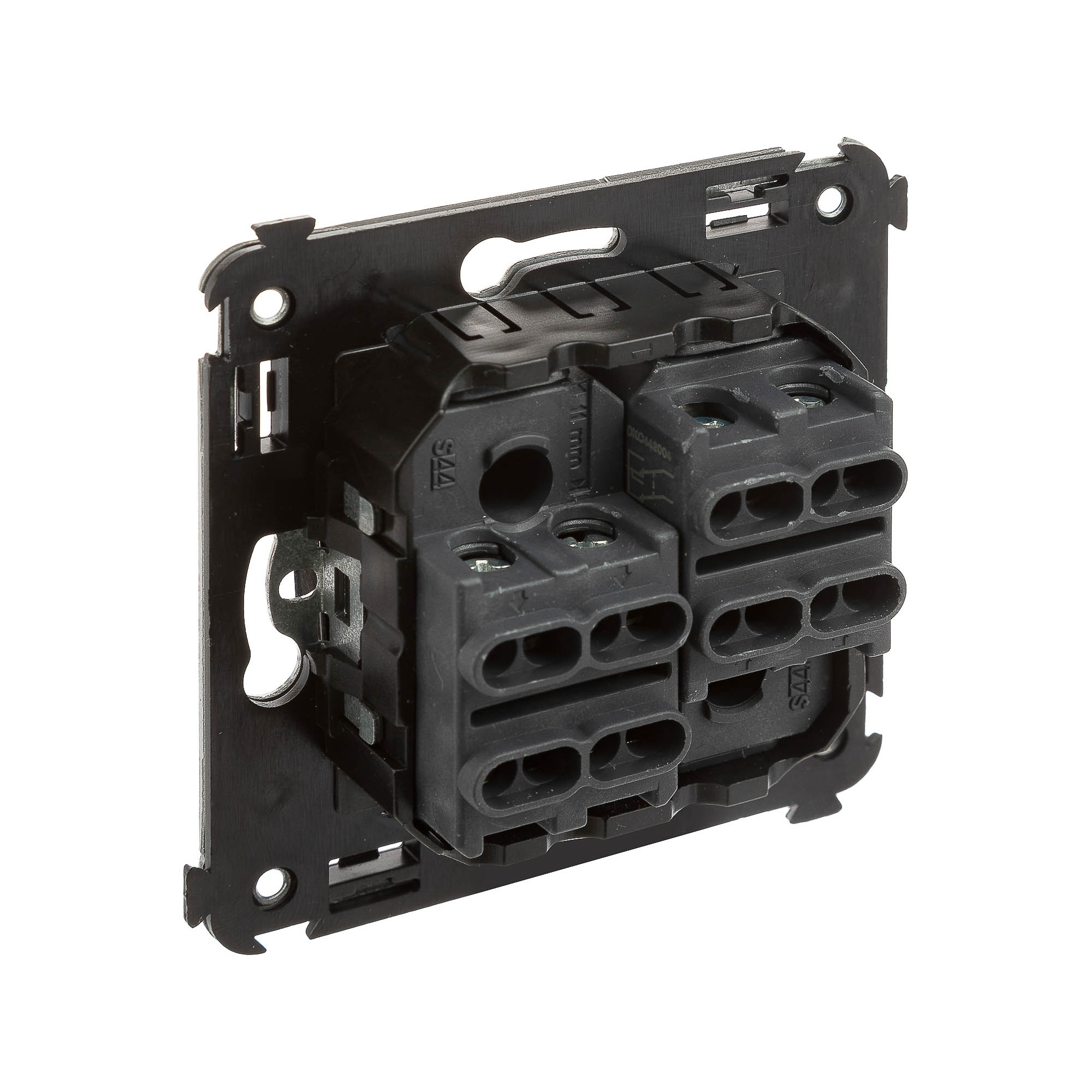 Инвертор двухклавишный в стену, "Avanti", "Черный квадрат"