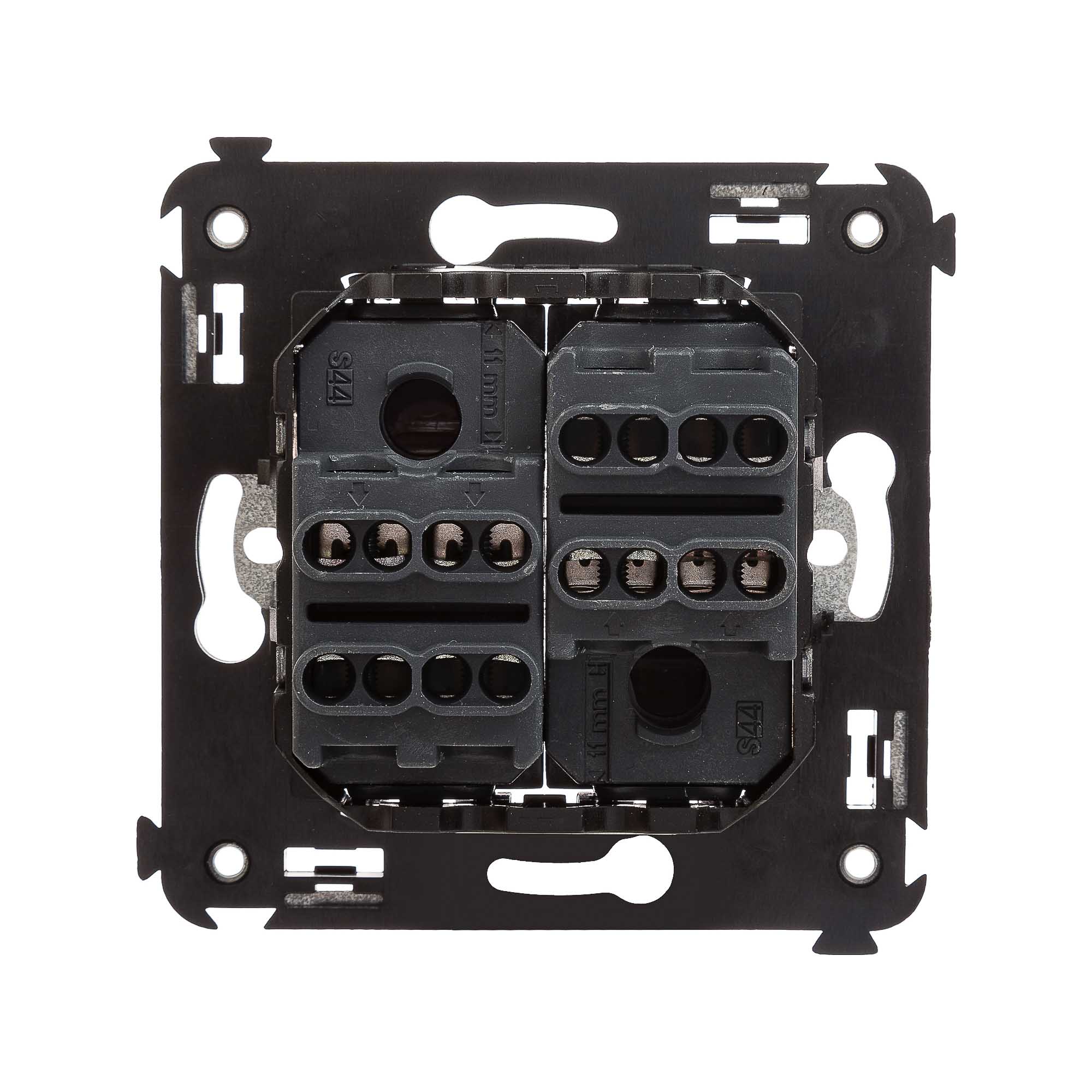 Инвертор двухклавишный в стену, "Avanti", "Черный квадрат"