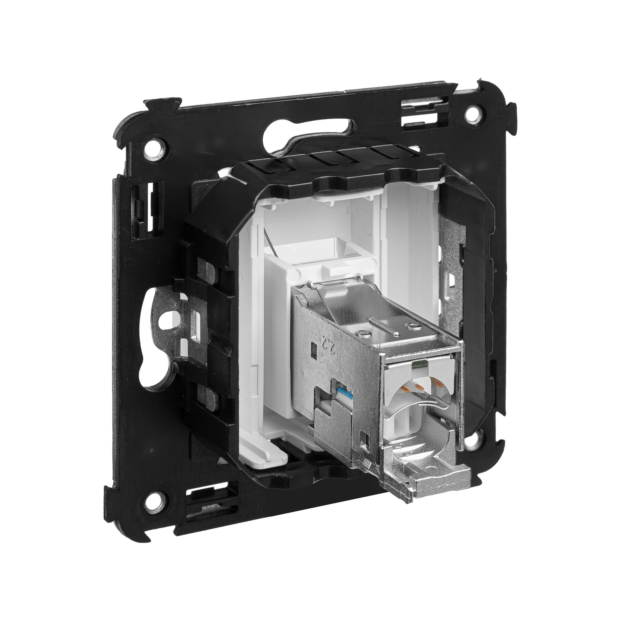 Компьютерная розетка RJ-45 в стену, кат.6 одинарная экранированная, "Avanti", "Белое облако"