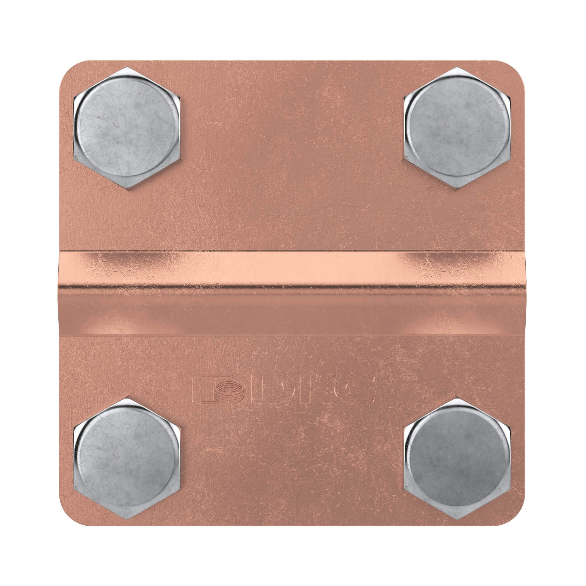 Соединитель пруток - полоса, 57х57 мм, медь