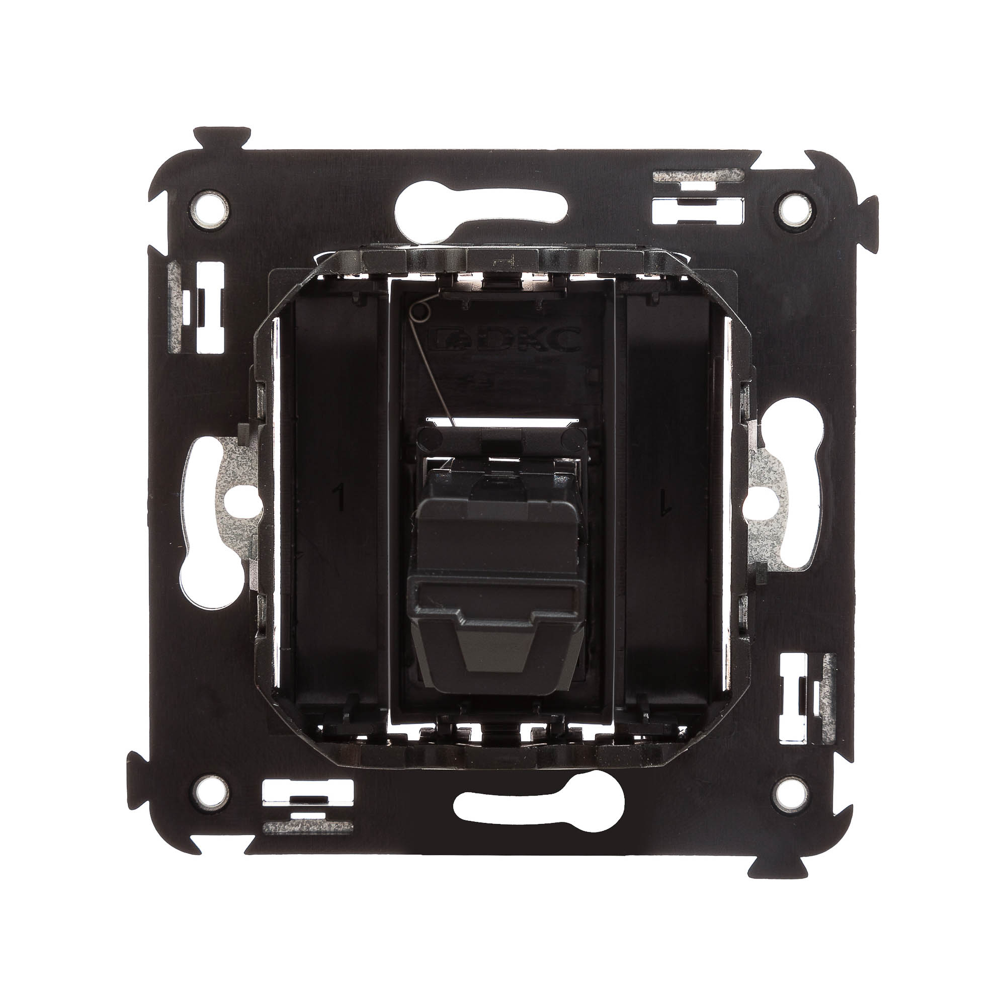 USB 2.0 розетка одинарная в стену, тип А-А, "Avanti", "Черный матовый"