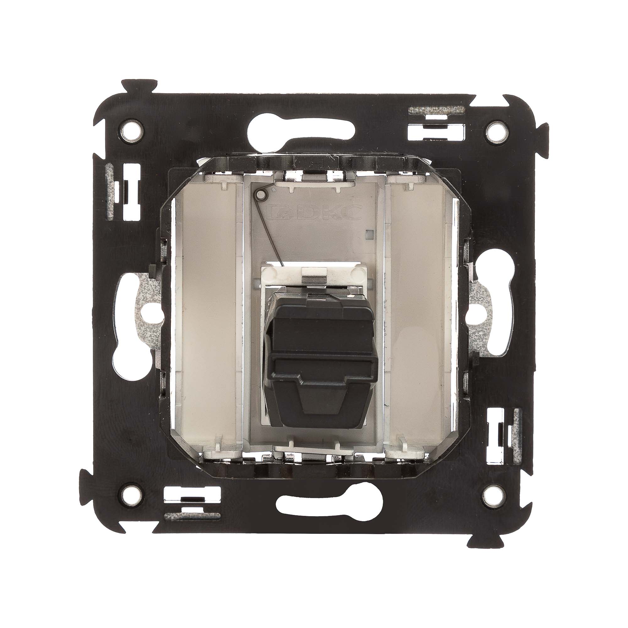 USB 2.0 розетка одинарная в стену, тип А-А, "Avanti", "Закаленная сталь"