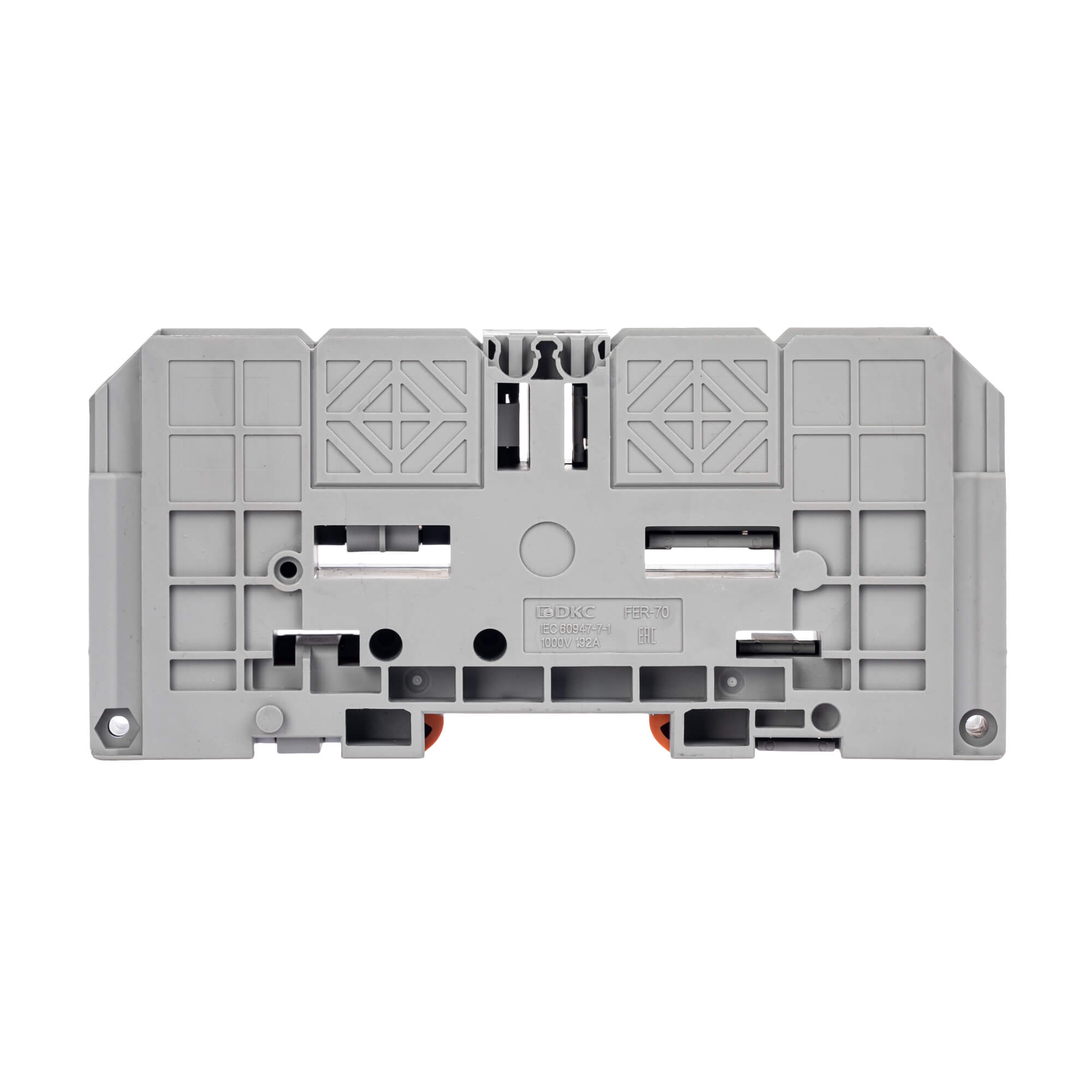 Клемма проходная, болтовой зажим, 2 точки подключения,  70 кв.мм, серая