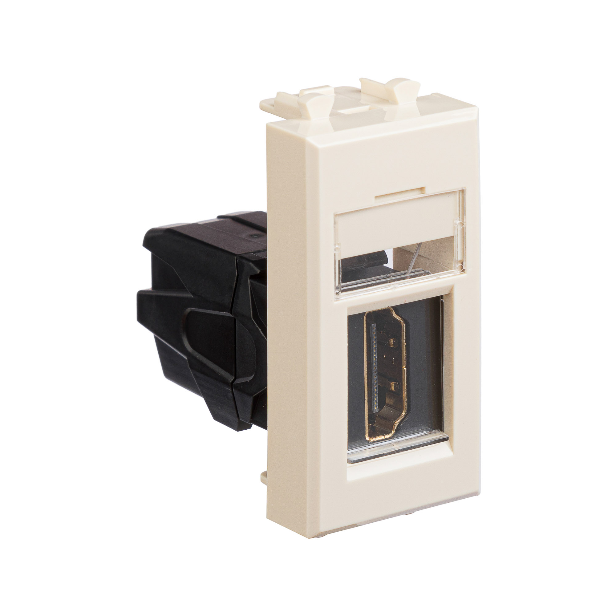 HDMI розетка модульная, тип А-А, "Avanti", "Ванильная дымка", 1 модуль