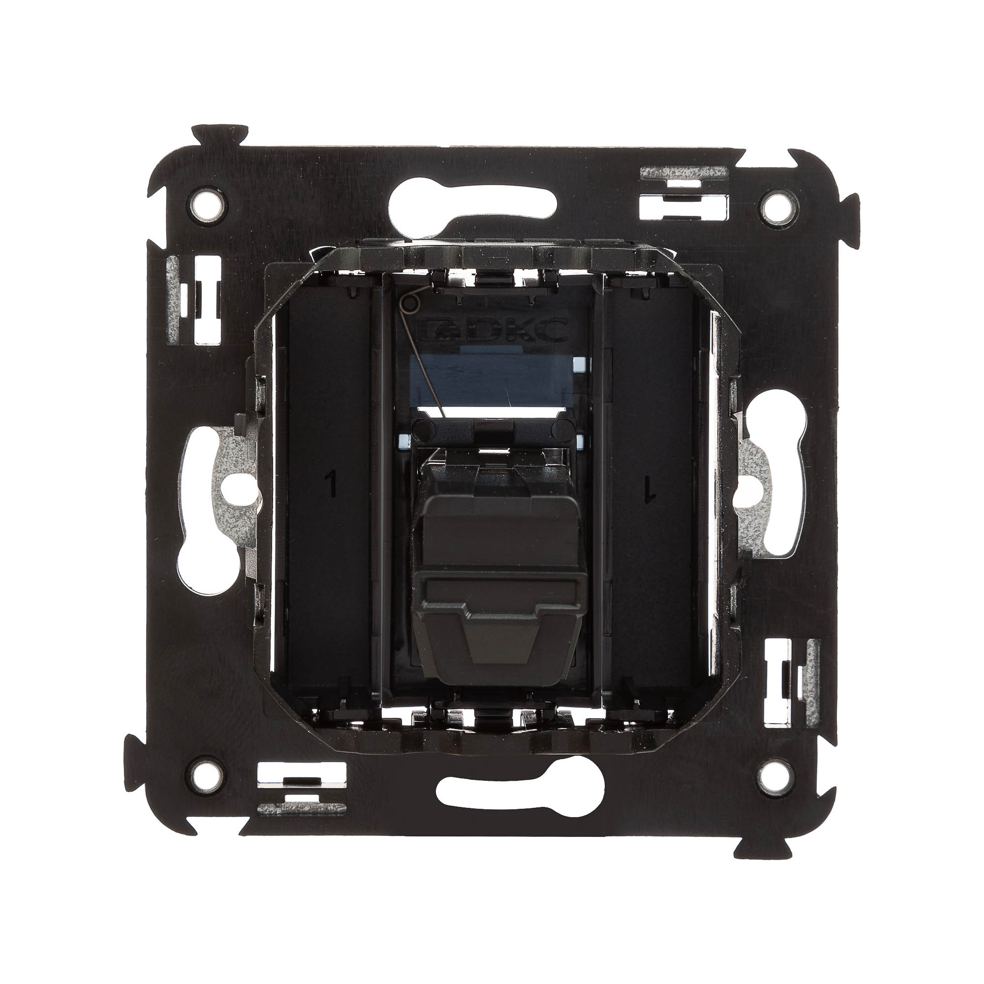 USB 2.0 розетка одинарная в стену, тип А-А, "Avanti", "Черный квадрат"