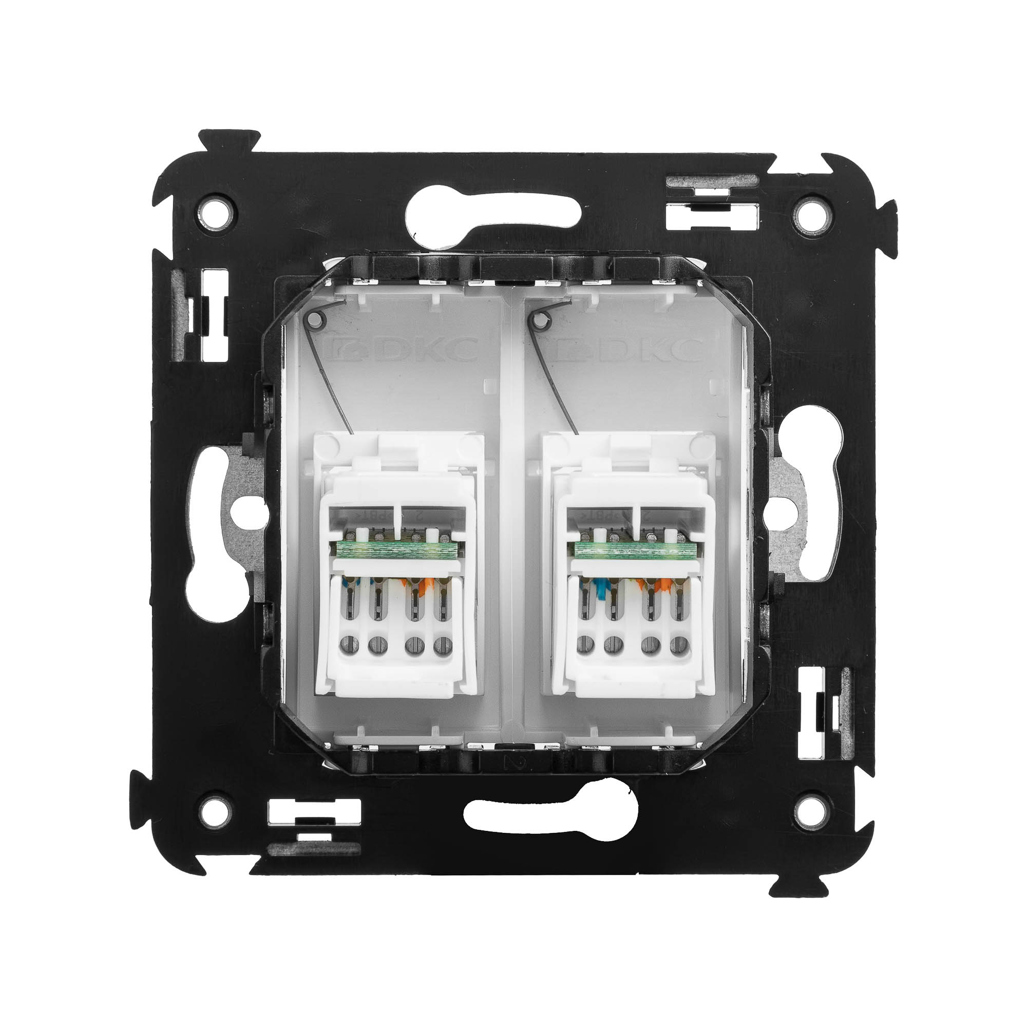 Компьютерная розетка RJ-45 в стену, кат.6 двойная,"Avanti", "Белое облако"