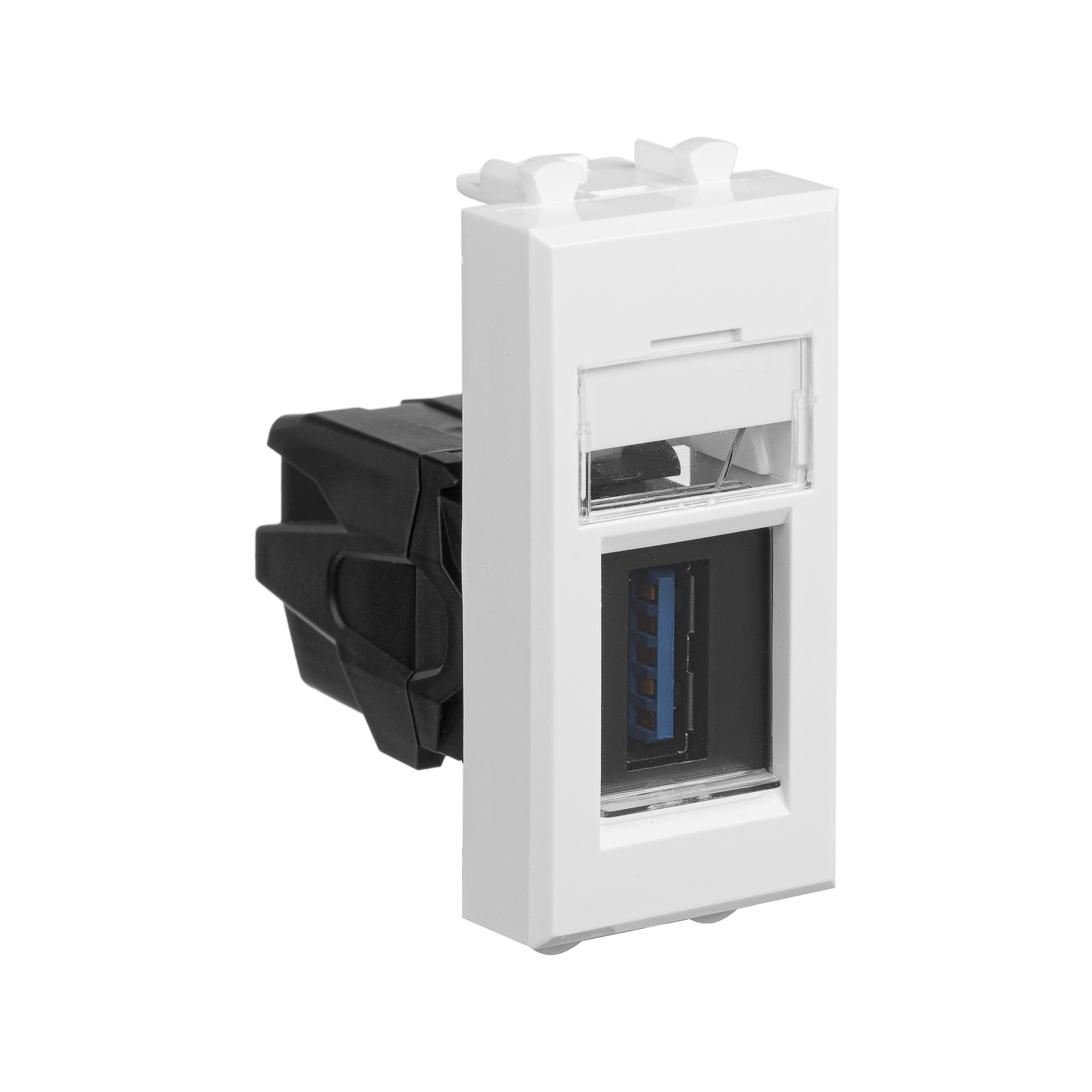 USB 3.0 розетка модульная, тип А-А, "Avanti", "Белое облако", 1 модуль