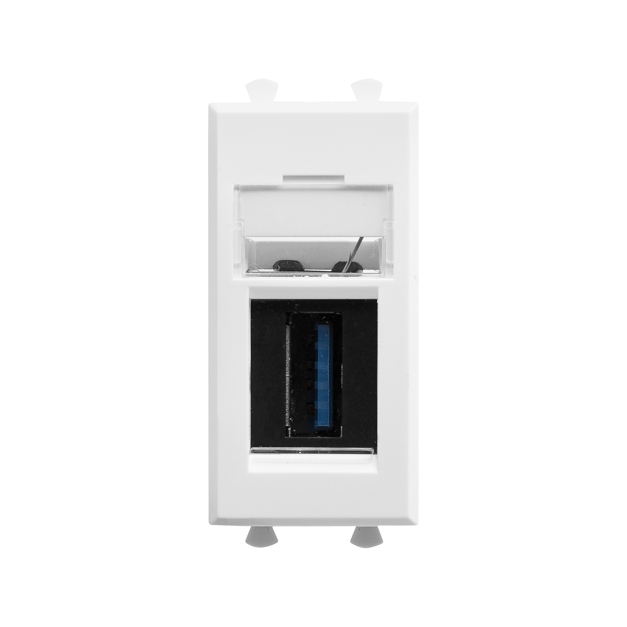 USB 3.0 розетка модульная, тип А-А, "Avanti", "Белое облако", 1 модуль