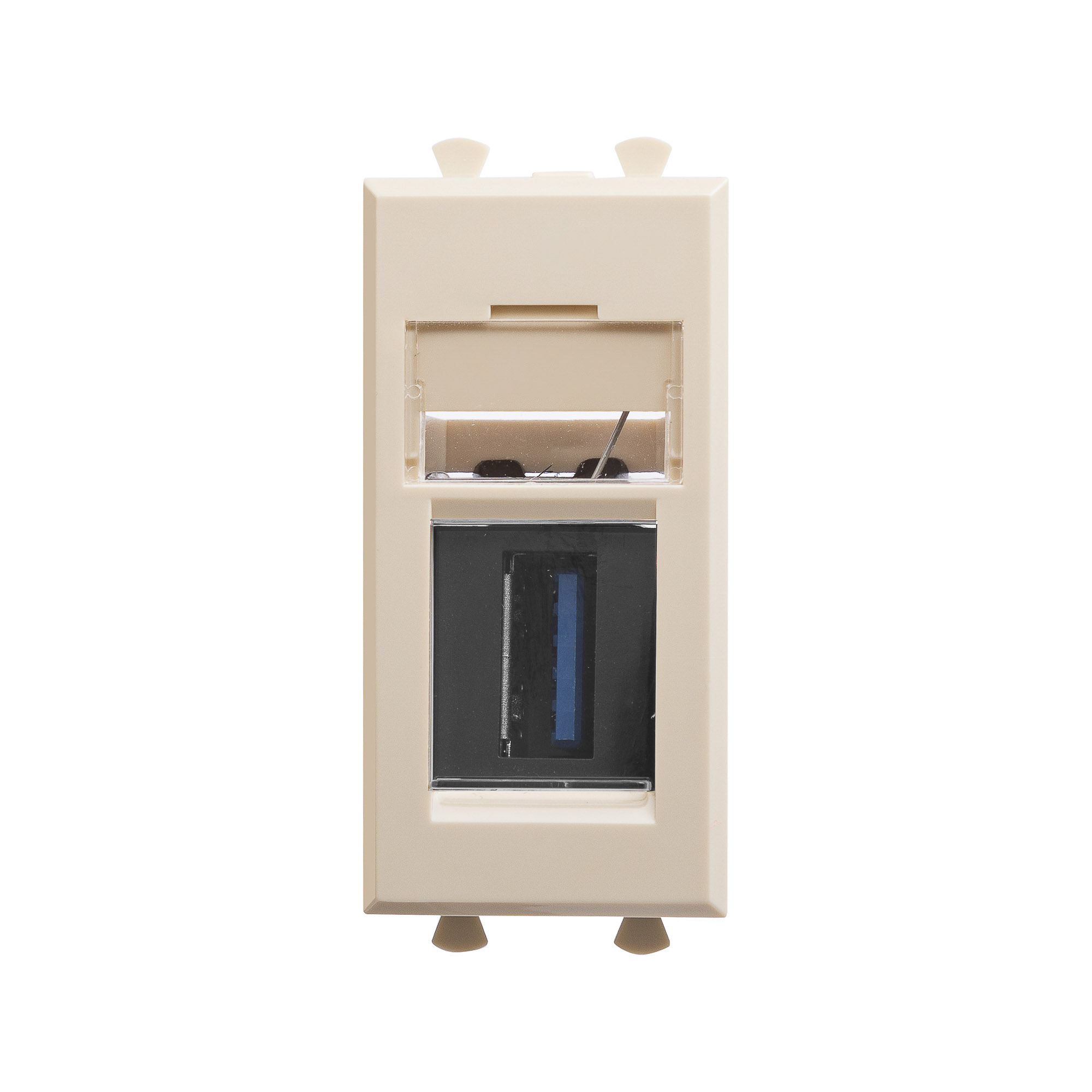 USB 3.0 розетка модульная, тип А-А, "Avanti", "Ванильная дымка", 1 модуль