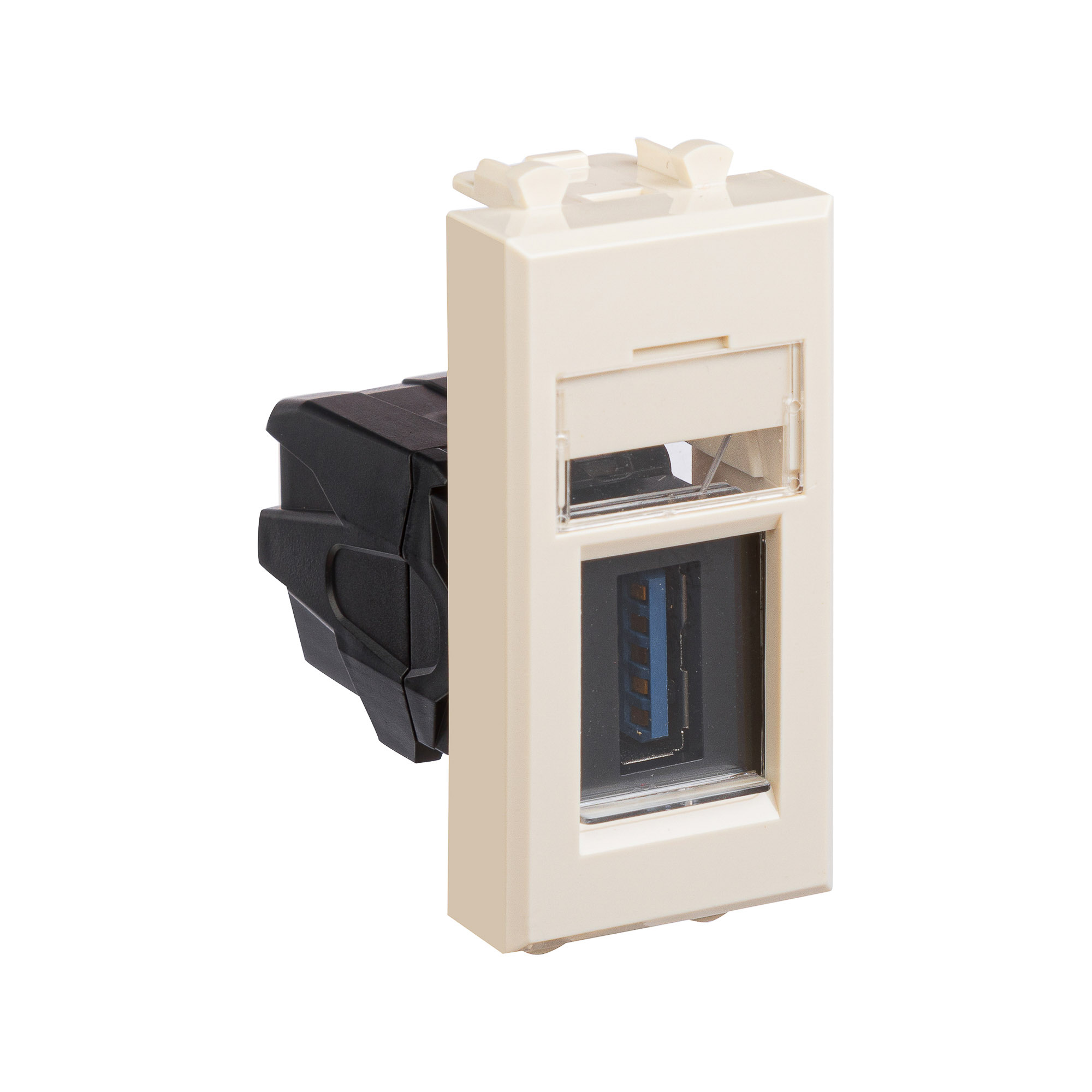 USB 3.0 розетка модульная, тип А-А, "Avanti", "Ванильная дымка", 1 модуль