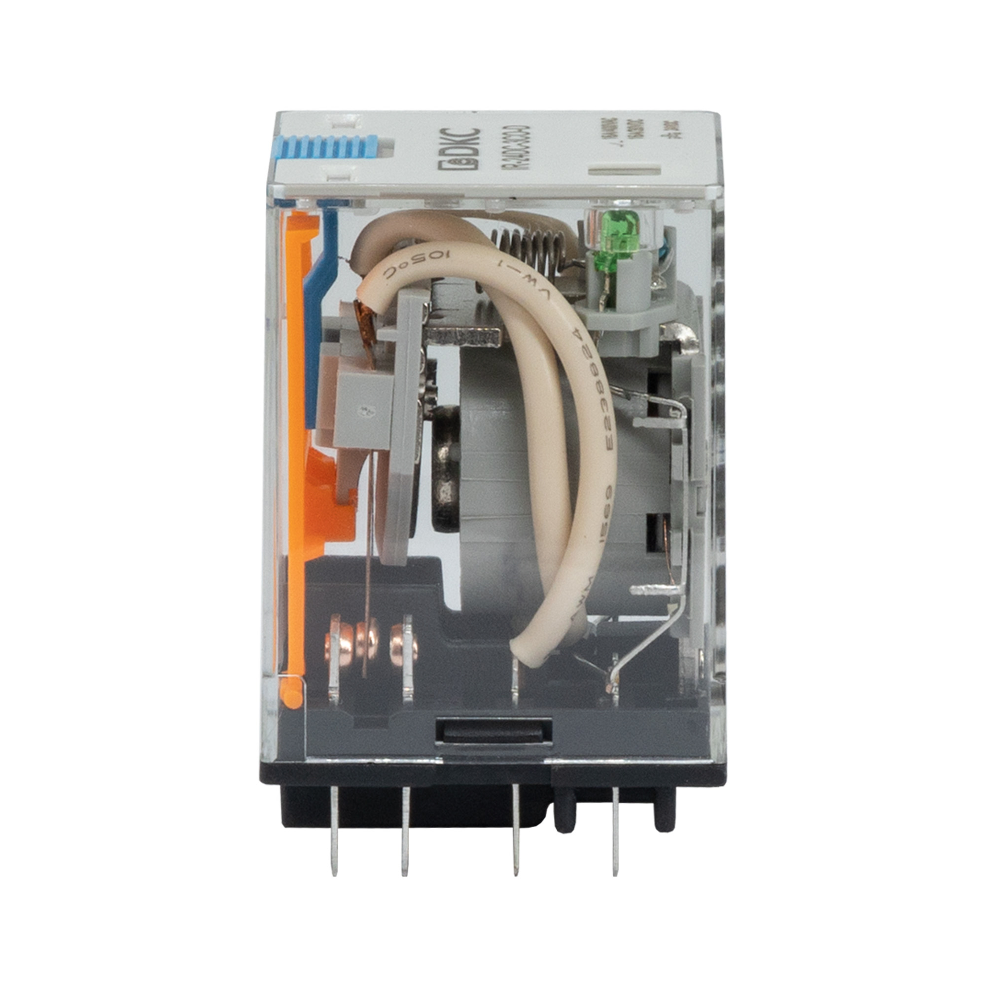 Реле миниатюрное силовое, 3CO, ком. ток 16А, AgSnO2, напряжение 24V DC, опция: тест-кнопка+светодиод+защитный диод