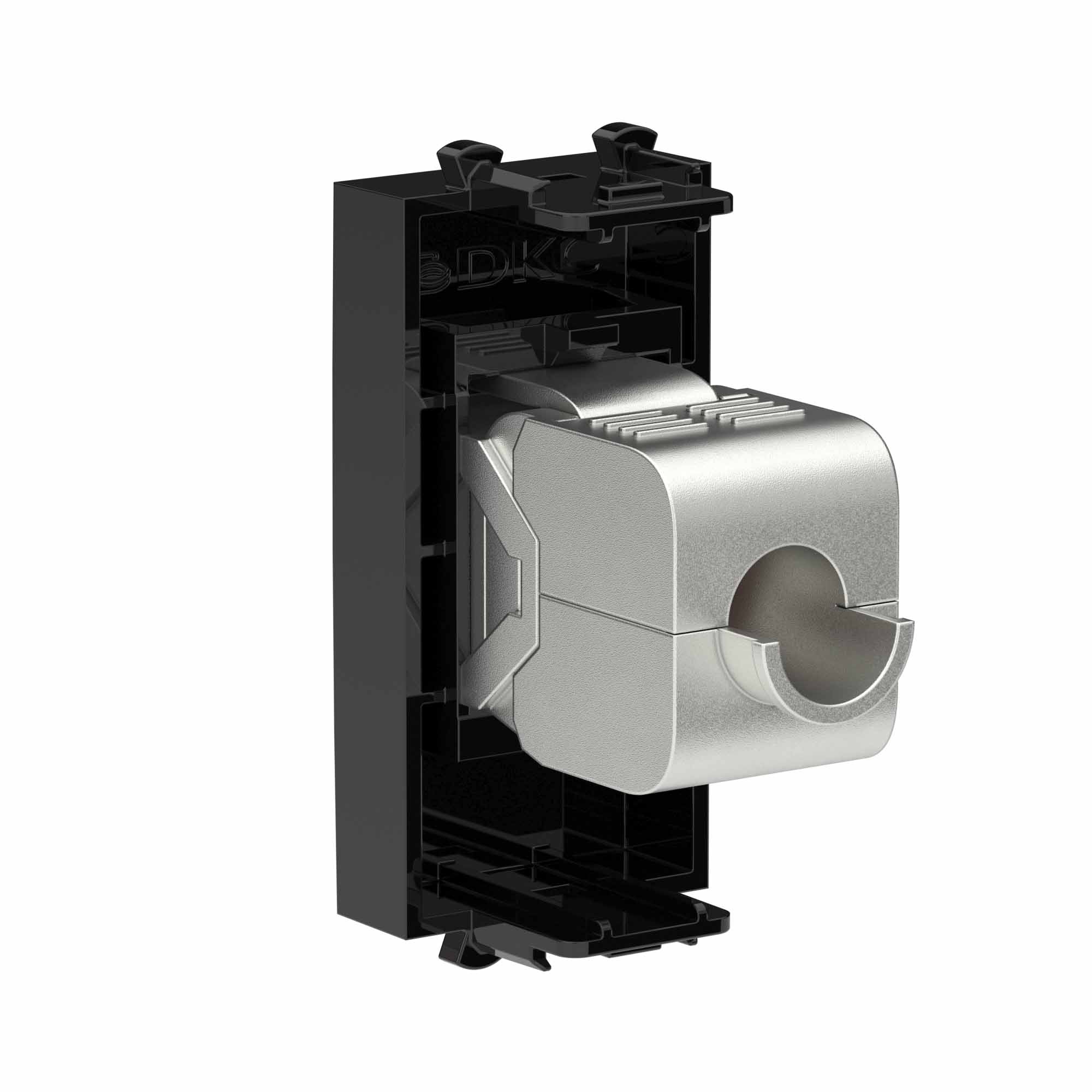 Компьютерная розетка RJ-45 без шторки модульная, кат.6 экранированная, "Avanti", "Черный квадрат", 1 модуль