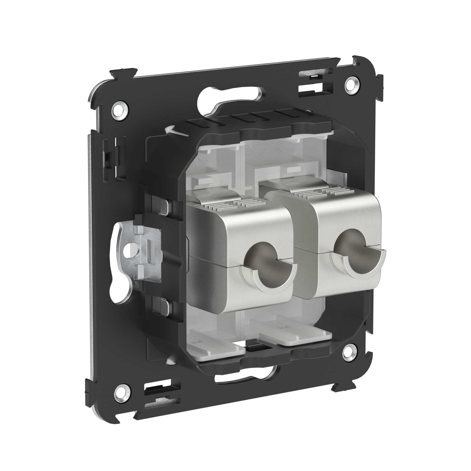 Компьютерная розетка RJ-45 без шторки в стену, кат.5e двойная экранированная, "Avanti", "Белое облако"